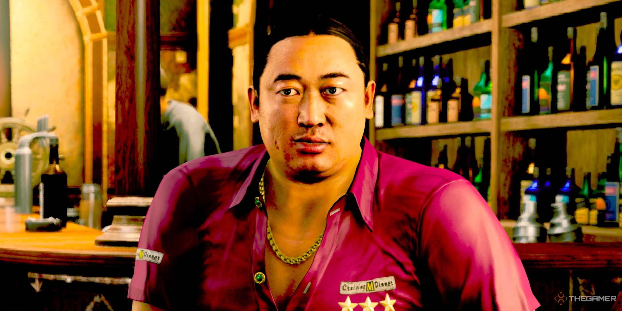 Masaru Fujita at the Dunghill Bar of Madlantis in Like A Dragon: Pirate Yakuza In Hawaii.