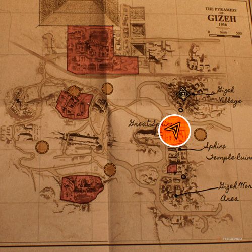 An orange circle shows the location of the Ivory Mask lost artifact in Indiana Jones And The Great Circle