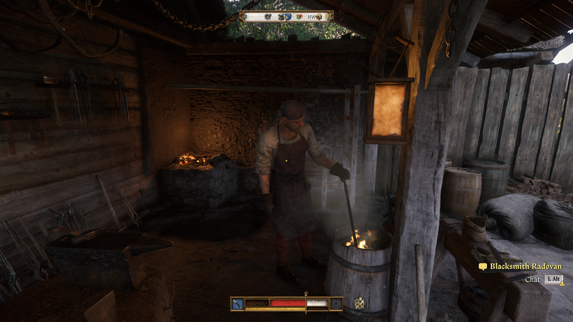 KCD2 Radovan working the forge