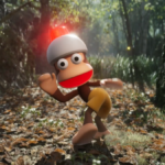 Ape Escape monkey showing its behind to the camera in a trailer for Metal Gear Solid 3 Delta