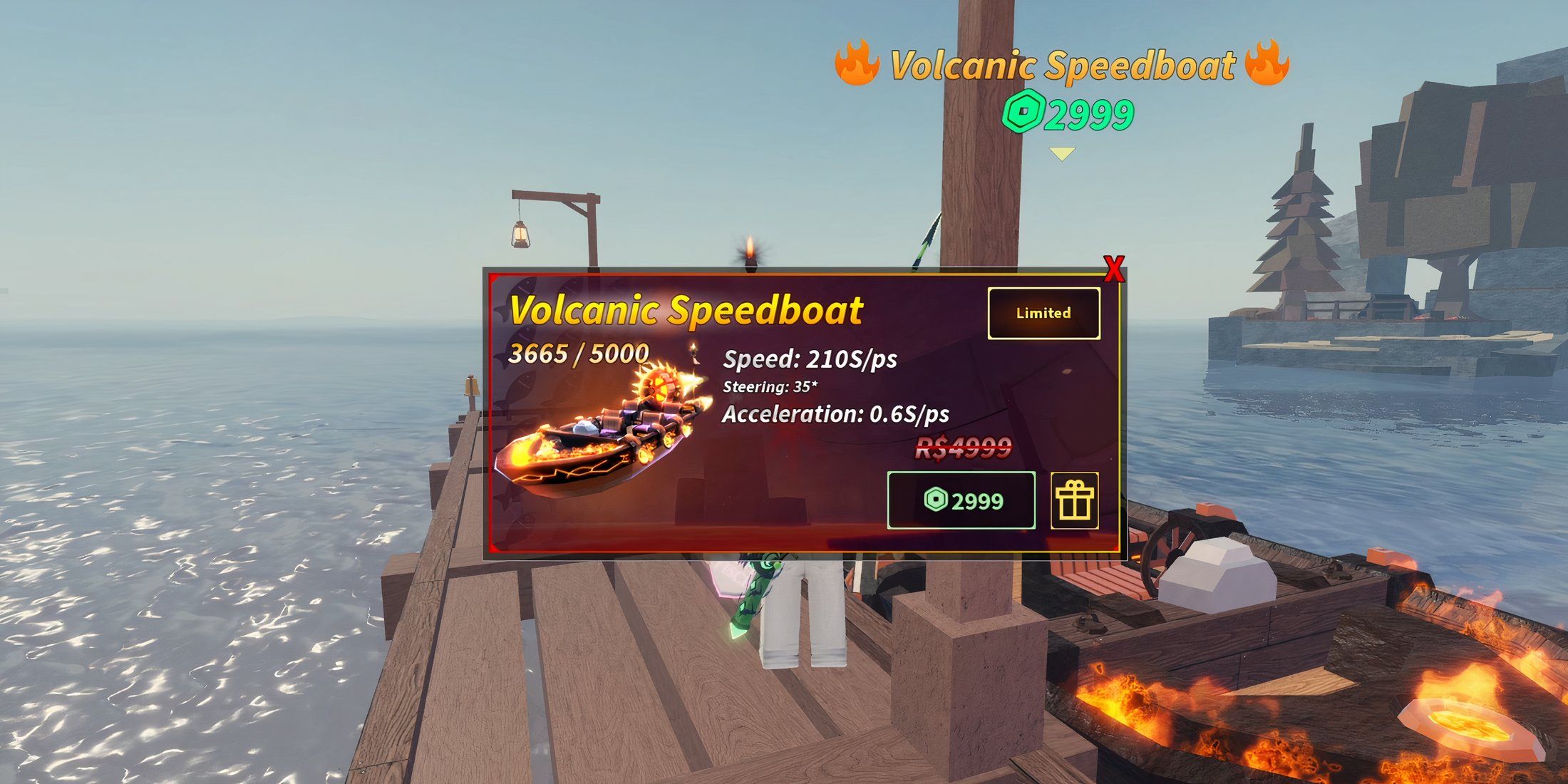 volcanic speedboat in fisch