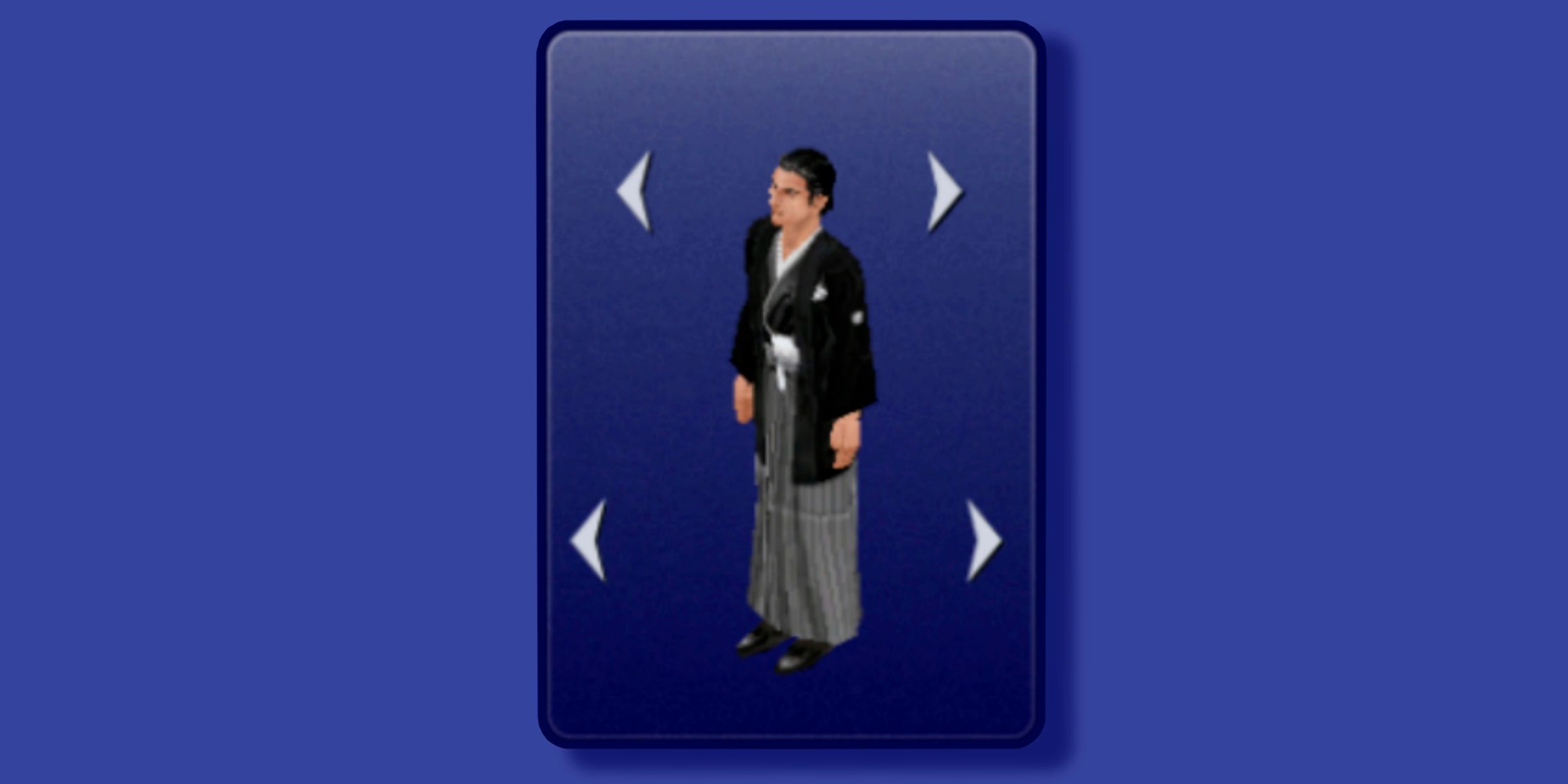 A Male Sim Wearing A Black And Grey Kimono In The Sims 1 Legacy Collection.