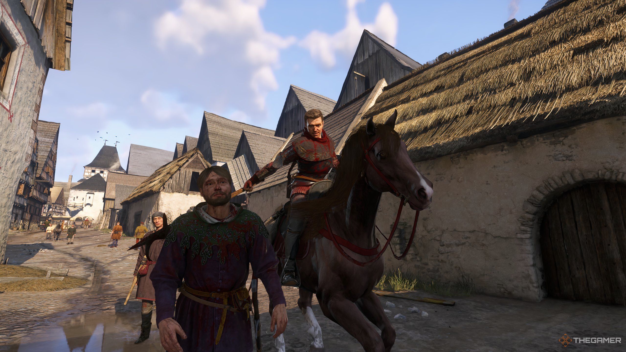 A player attacking from horseback in kingdom come deliverance 2.