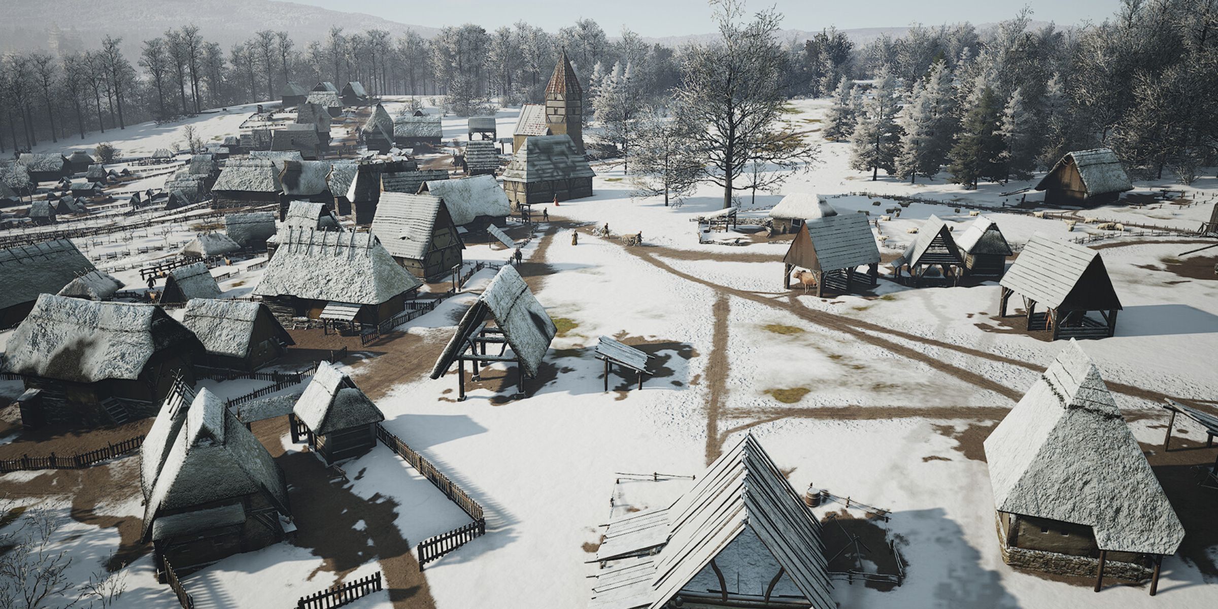 A Snowy Town In Late 14th Century Franconia In Manor Lords.