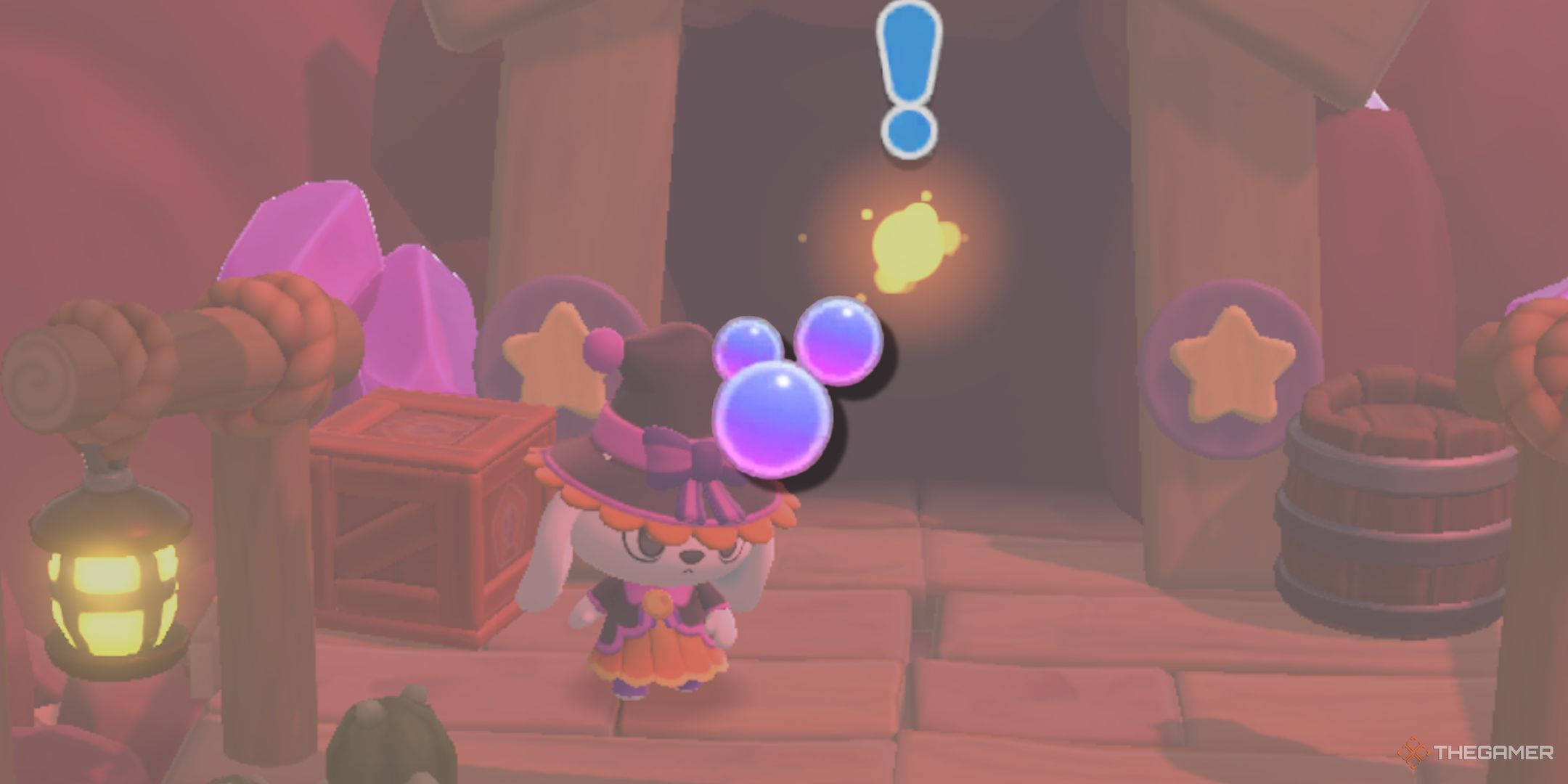 An image of a player near the Crystal Caves, with a PNG of a Fizzy Crystal.