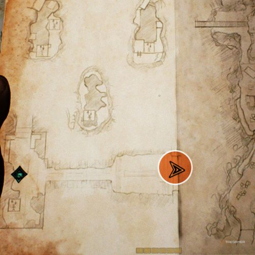 An orange circle shows the location of the Great Circle Mural in Indiana Jones And The Great Circle