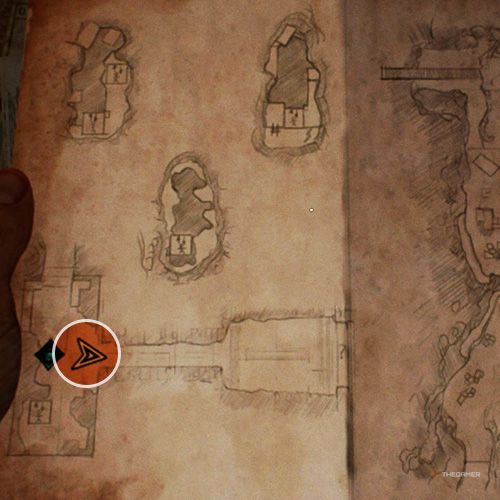 An orange circle shows the location of the Secret Vault in Indiana Jones And The Great Circle