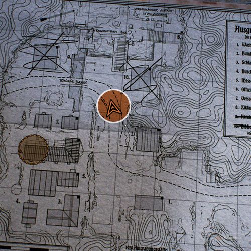 An orange circle shows the location of Ziggurat of Ur in Indiana Jones And The Great Circle