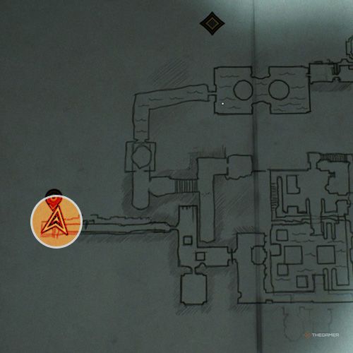 An orange circle shows the photo location of the Nike Statue in Indiana Jones And The Great Circle