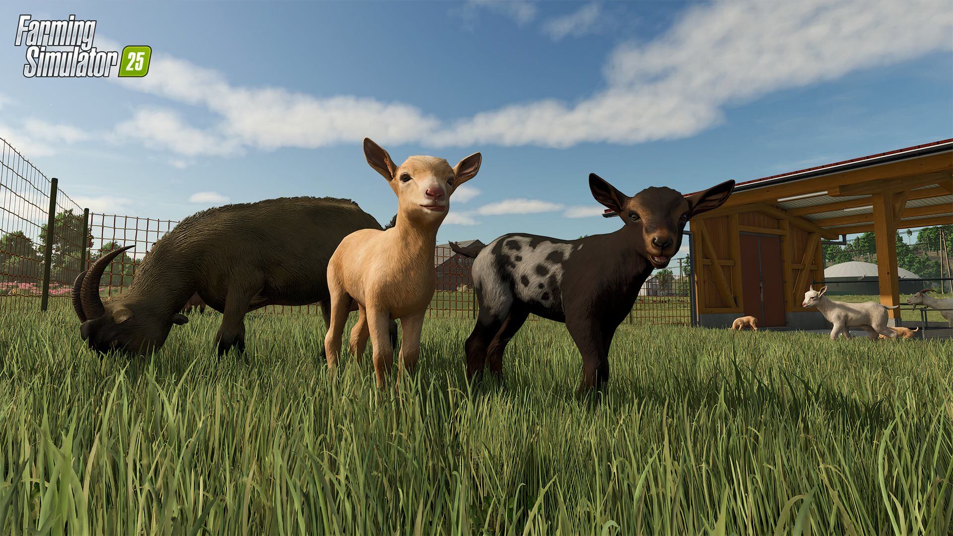 Animals on the farm in Farming Simulator 25.