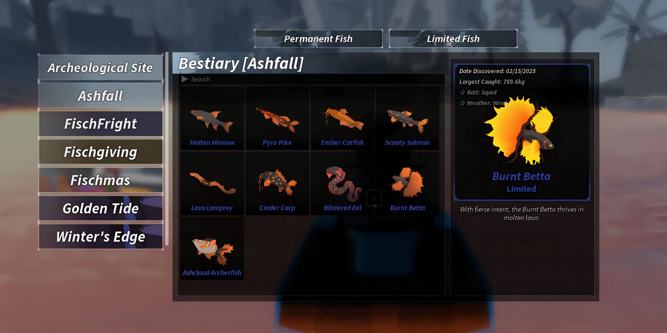 ashfall bestiary in fisch 