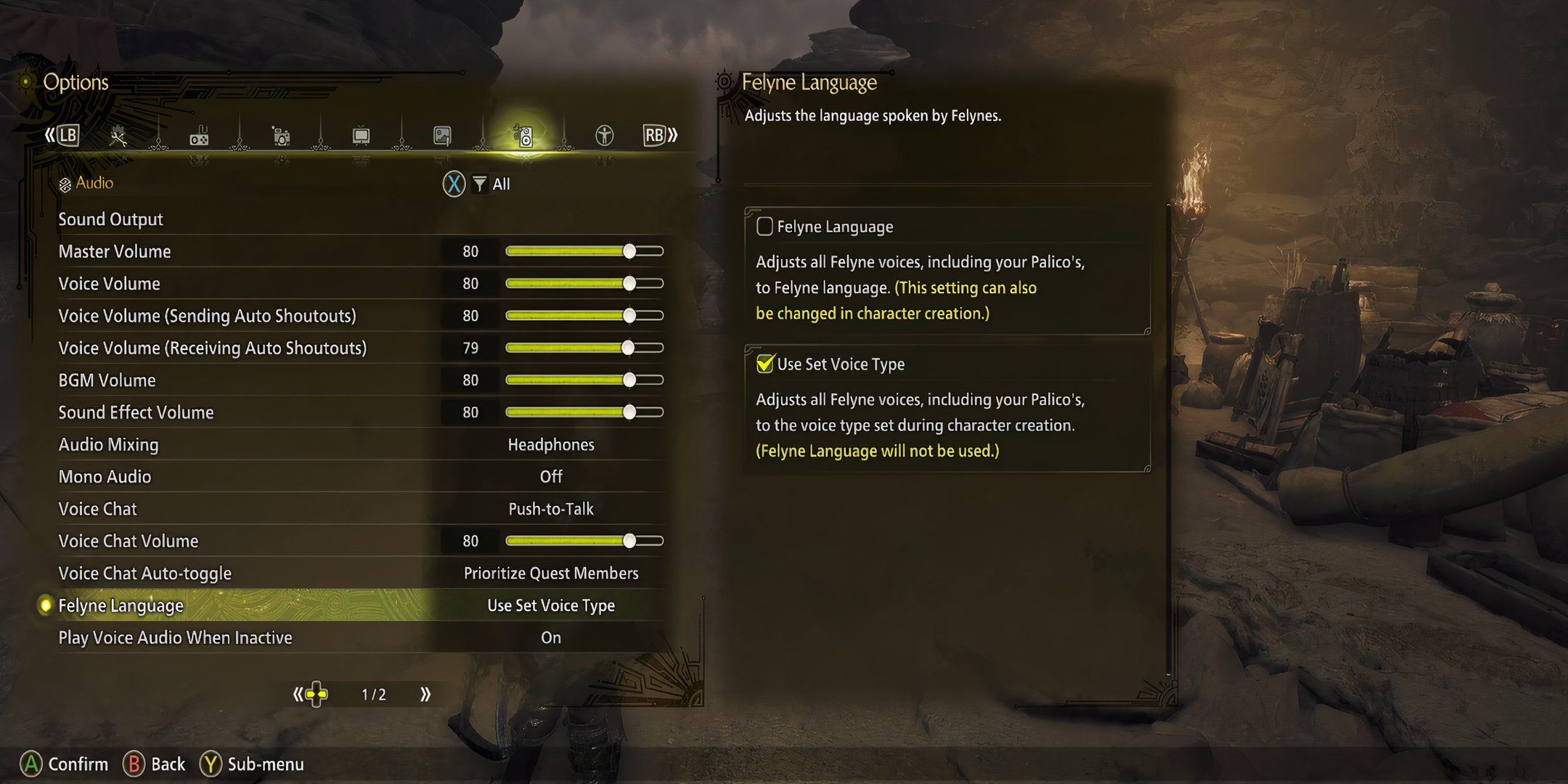 audio settings in monster hunter wilds.