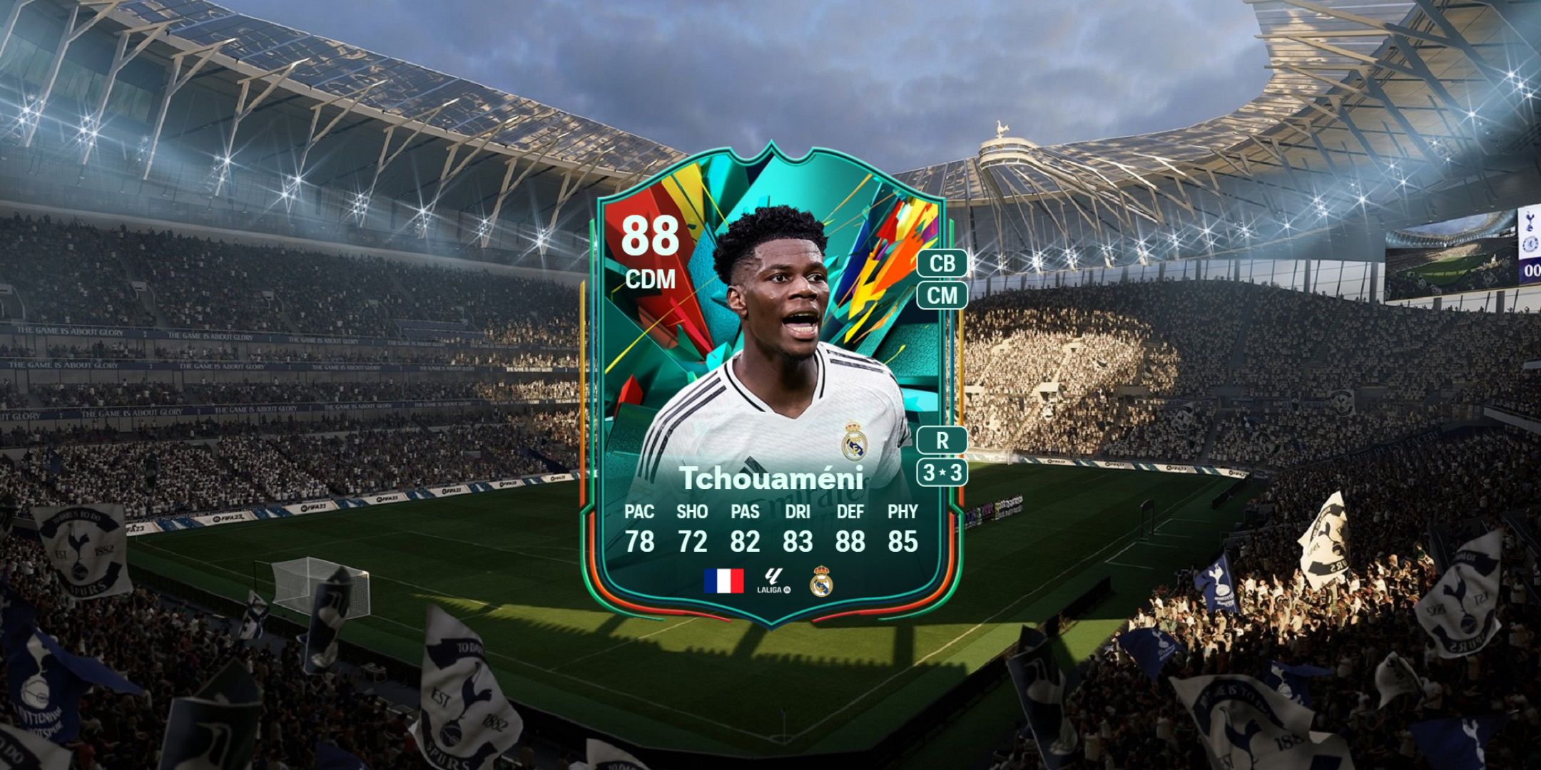 Aurelien Tchouameni's card in EA Sports FC 25.