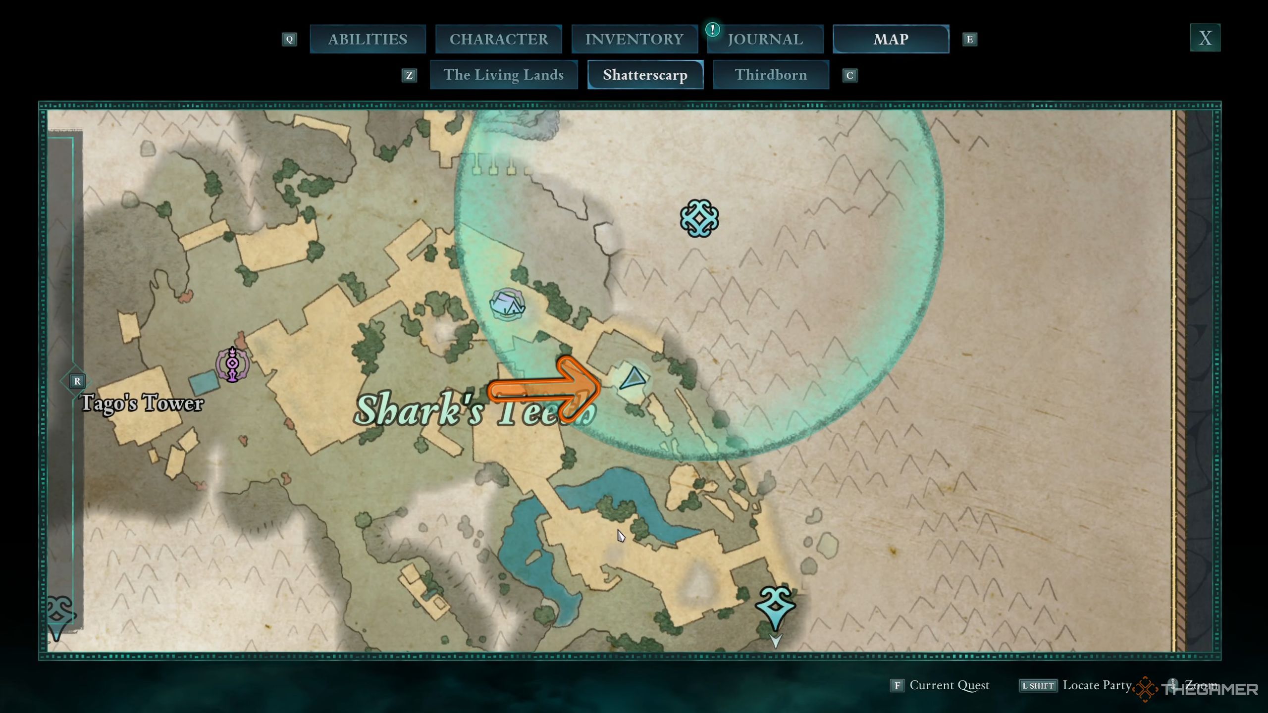 Avowed emerald eye totem location on the map.