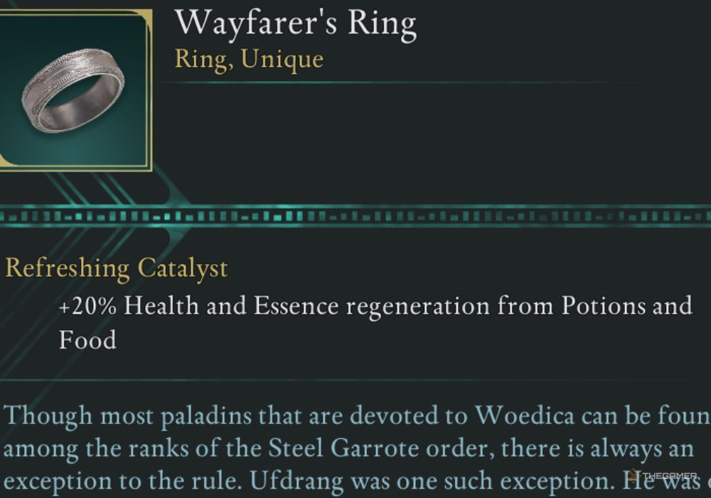 Avowed Wayfarer's Ring description.