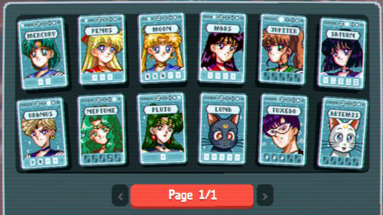 A set of planet cards showing Sailor Moon characters thanks to Sailor Moon Planet Cards, one of the best Balatro mods.