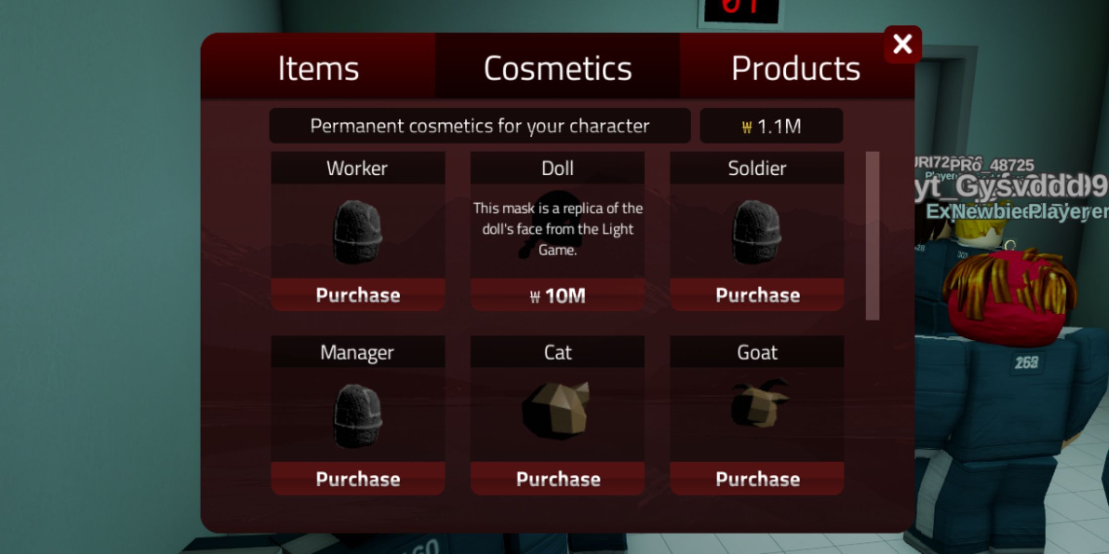 Shrimp Game cosmetics