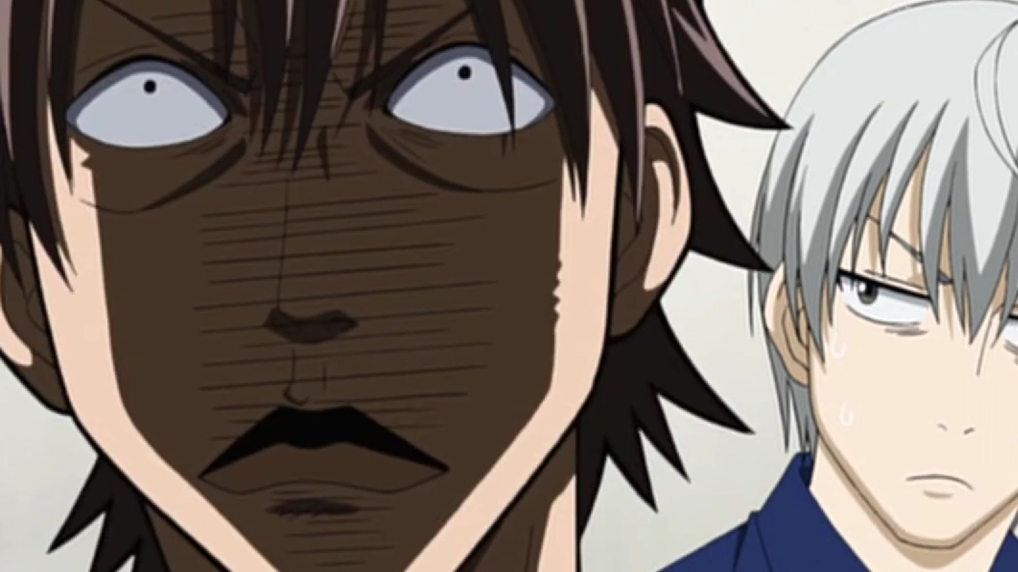 Oga makes a face in response to a comment made by Furuichi.