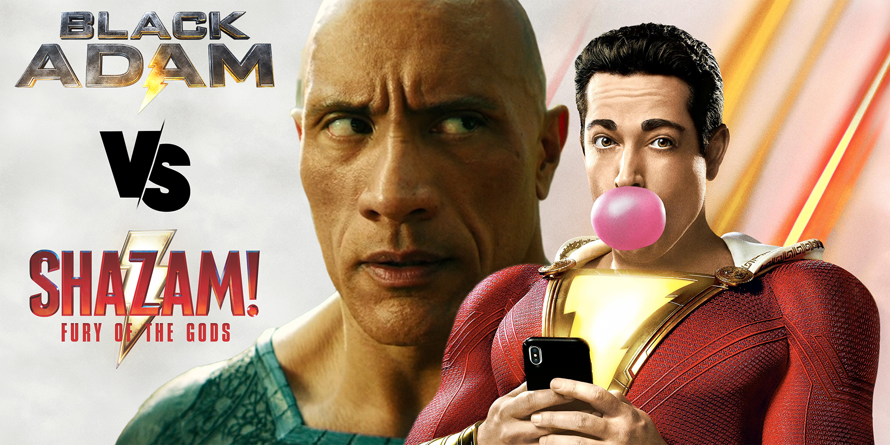 Zachary Levi Dwayne Johnson Black Adam Shazam 2 Opening