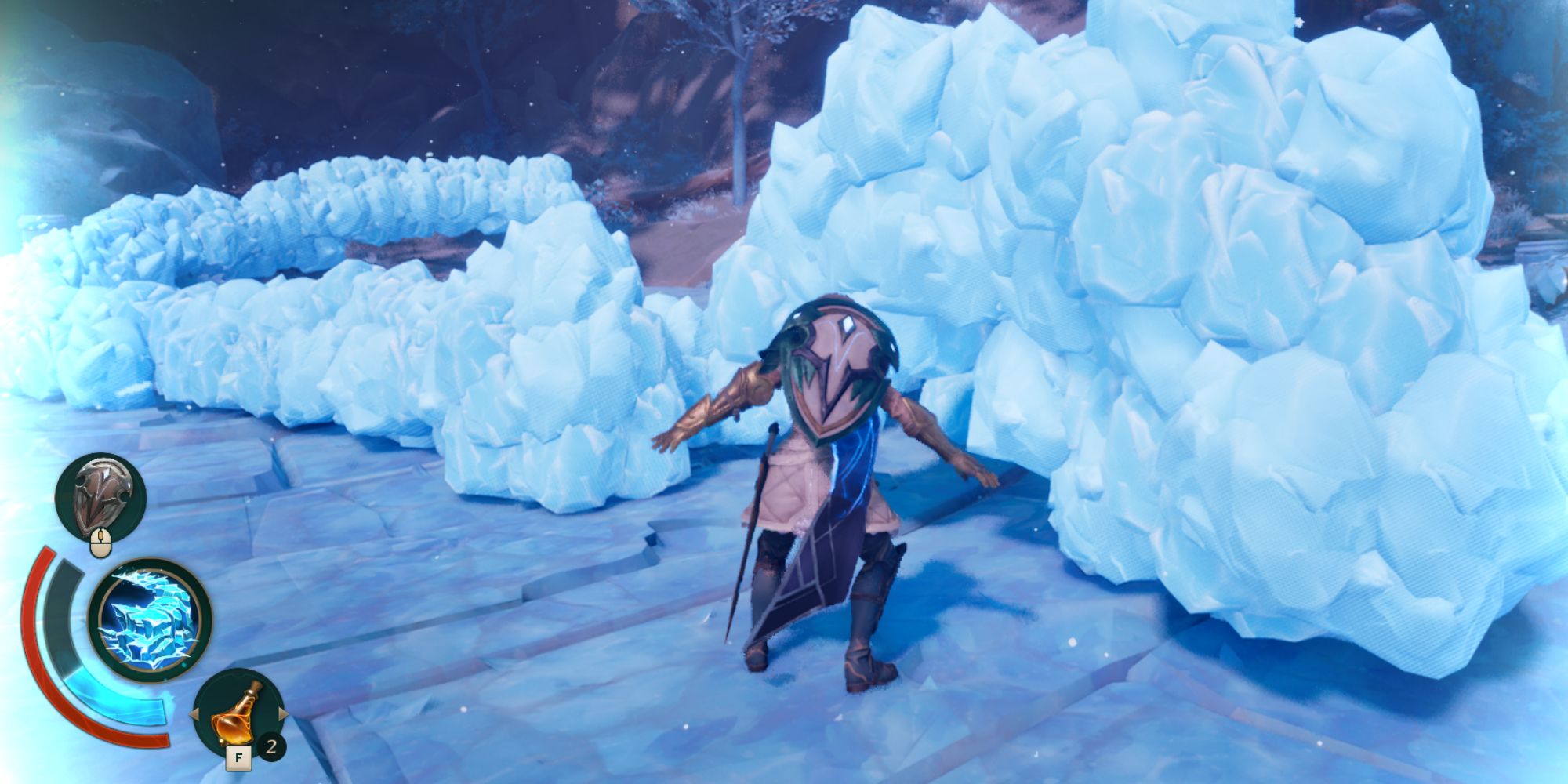 Brynn using Ice Wall in Eternal Strands.