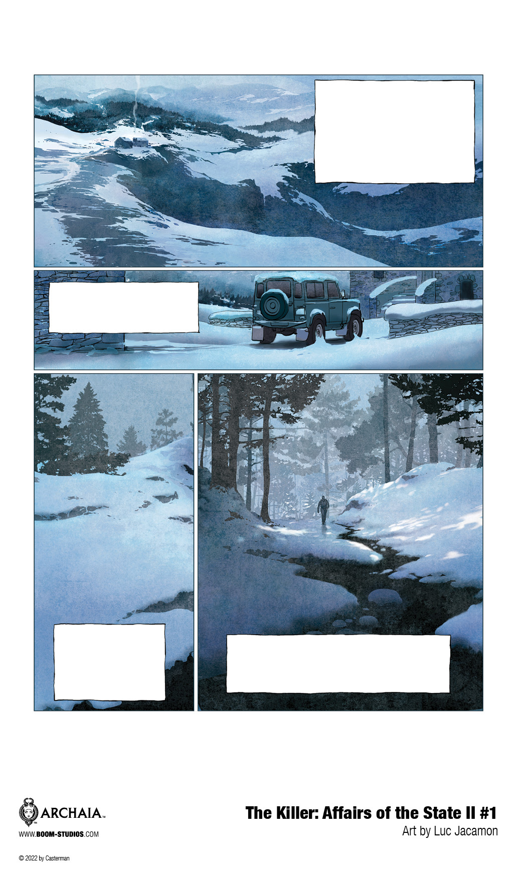 Unlettered interior pages from The Killer: Affairs of the State II.