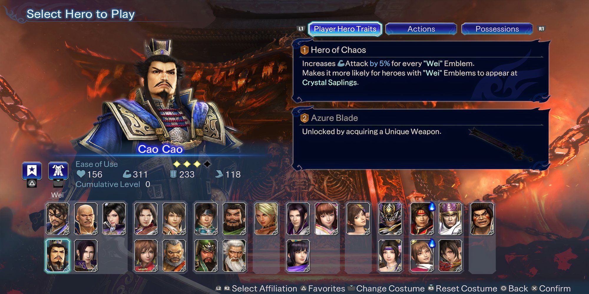 Cao Cao in Warriors Abyss