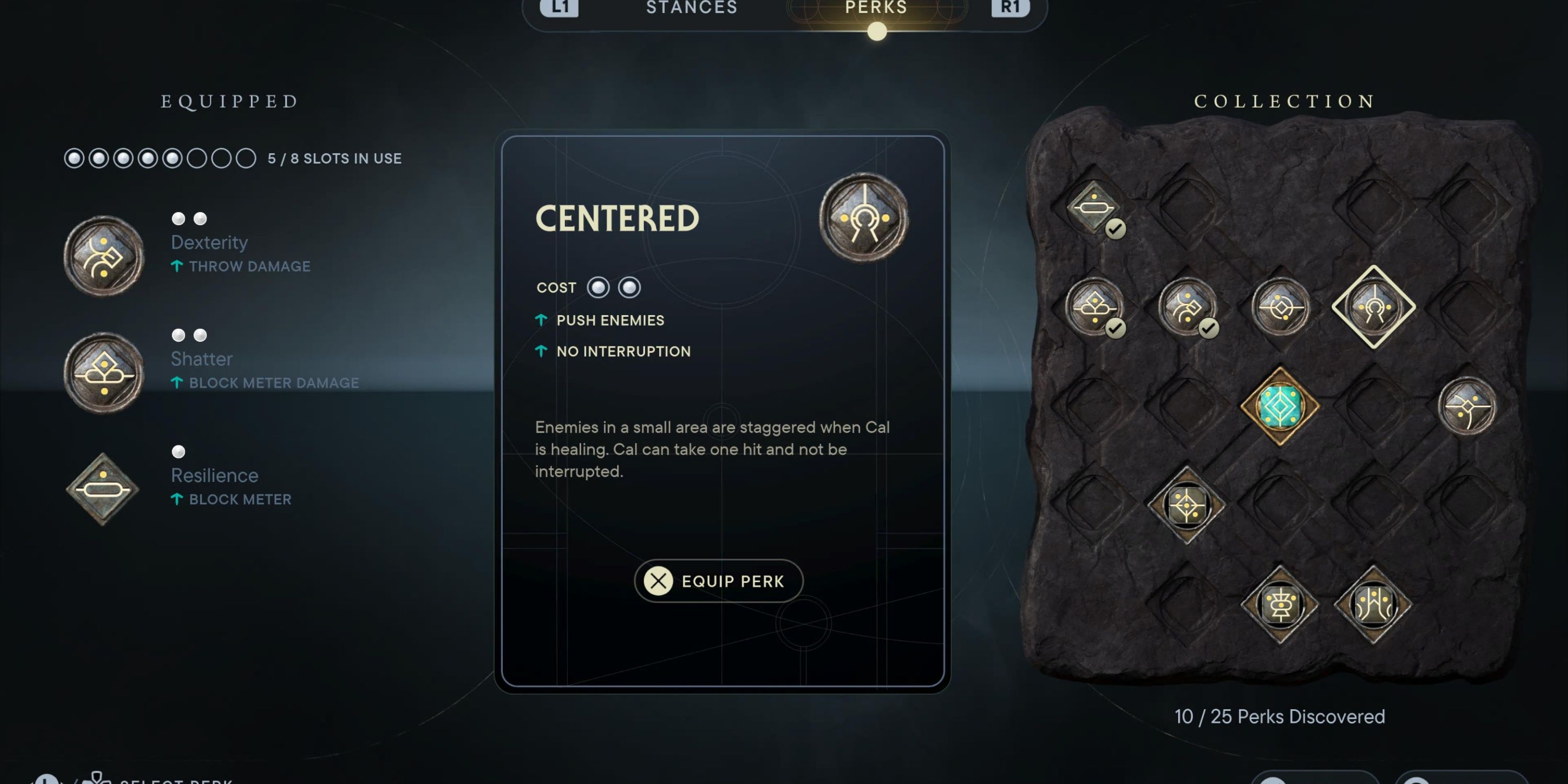 Centered perk