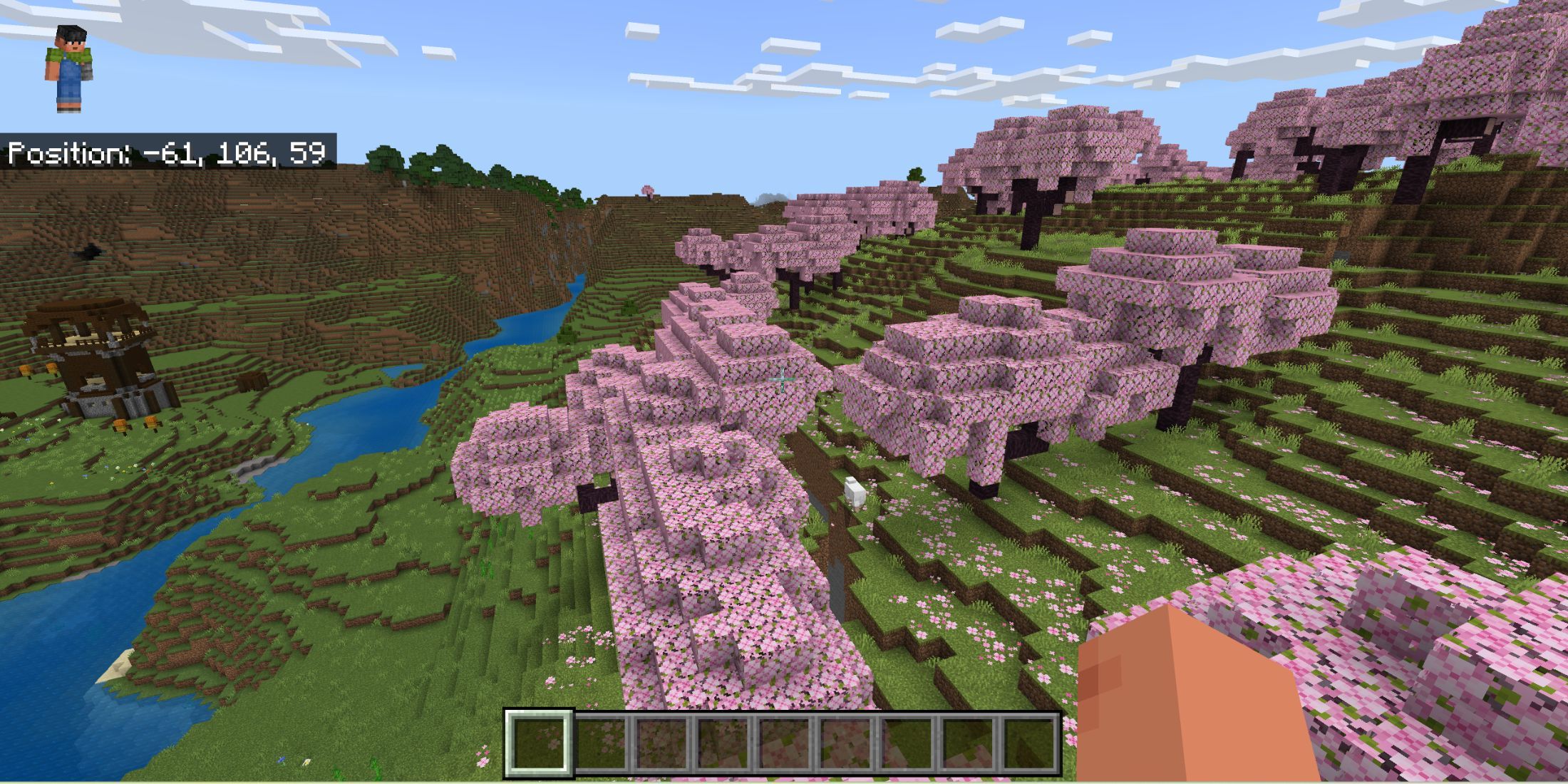 Easy Minecraft Seed For Beginners - Cherry Grove And Easy-Trade Seed