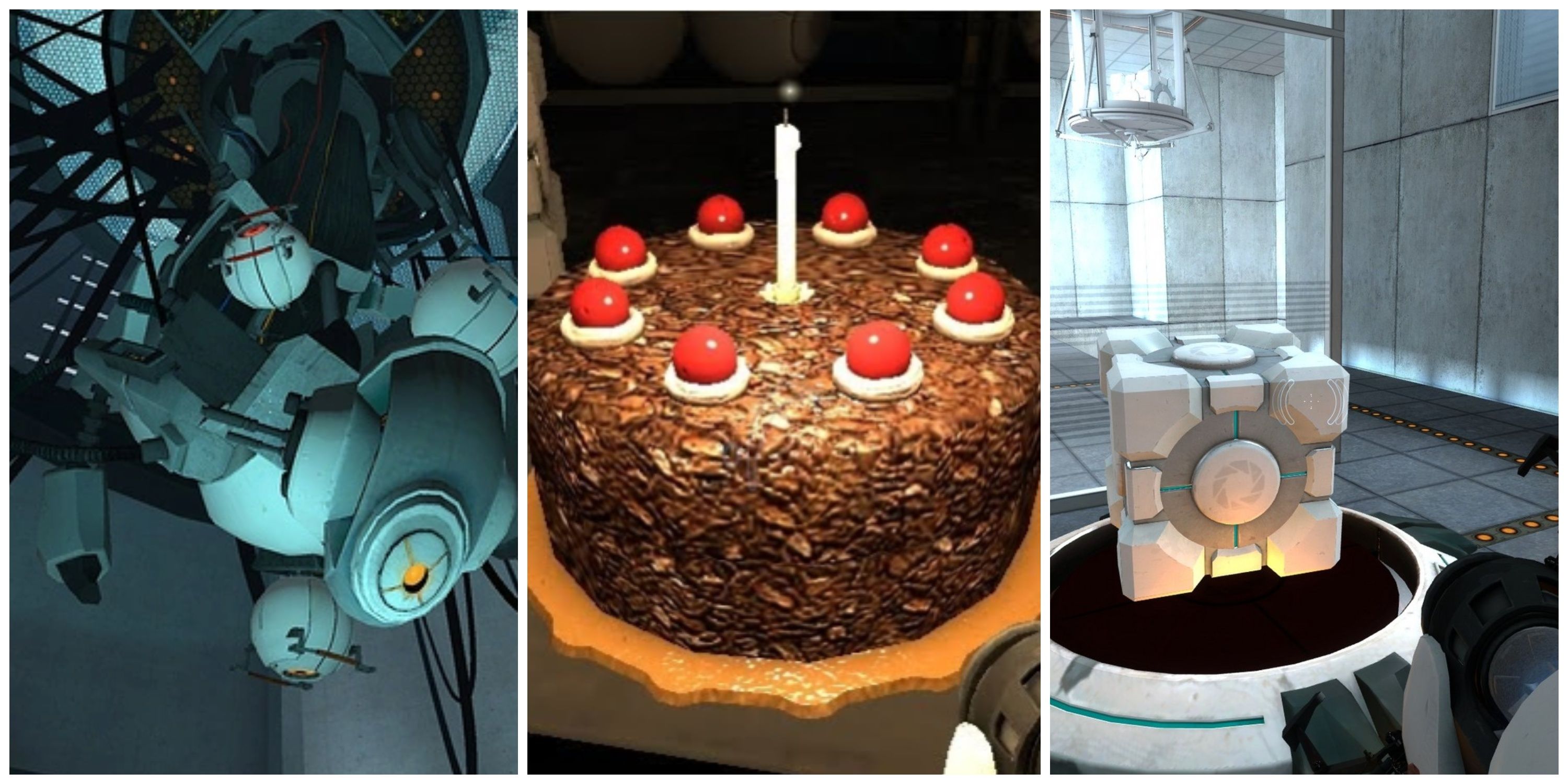 original glados design, the cake is a lie, companion cube from portal 1