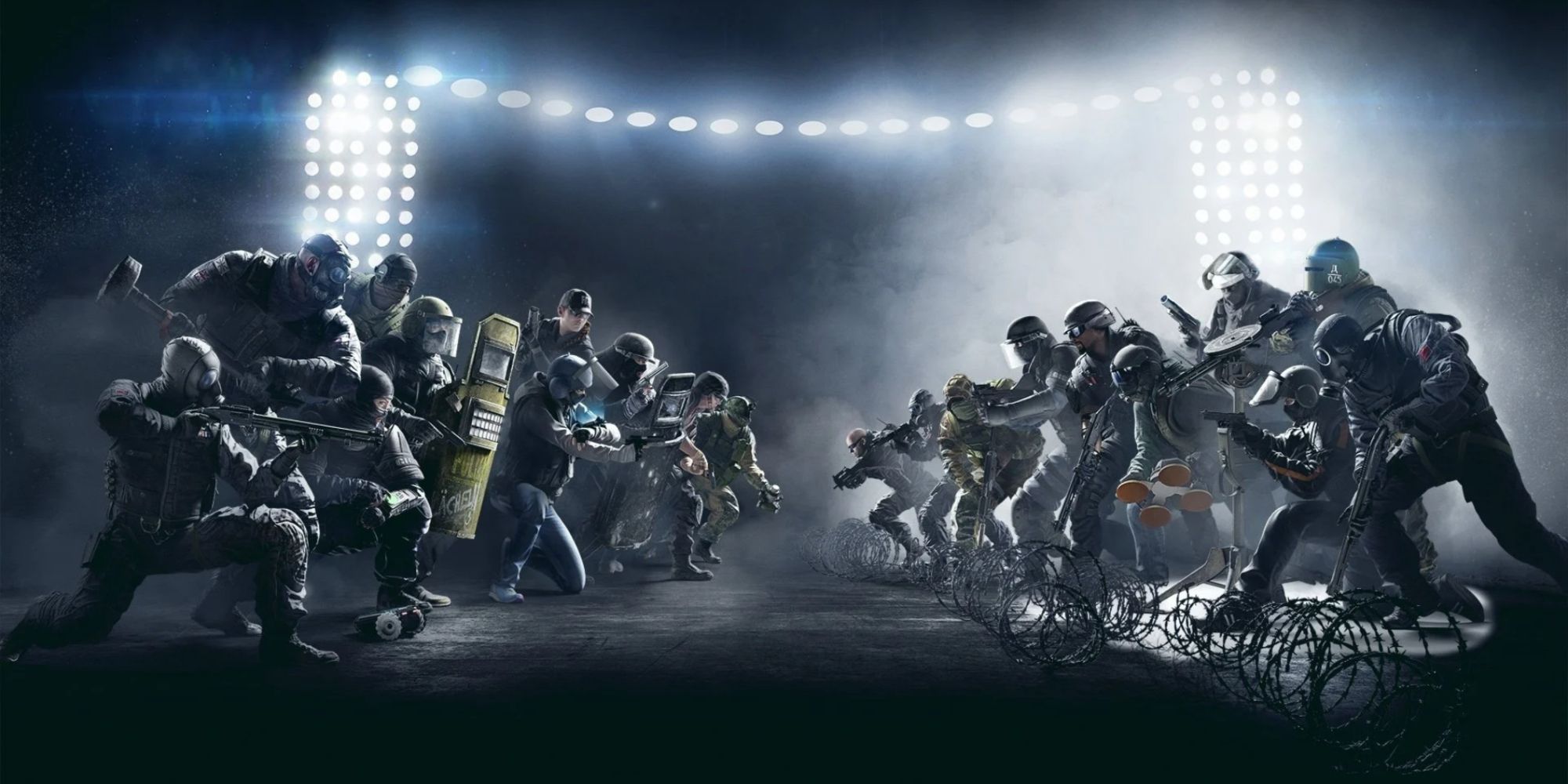 Rainbow Six Siege teams facing off against each other.