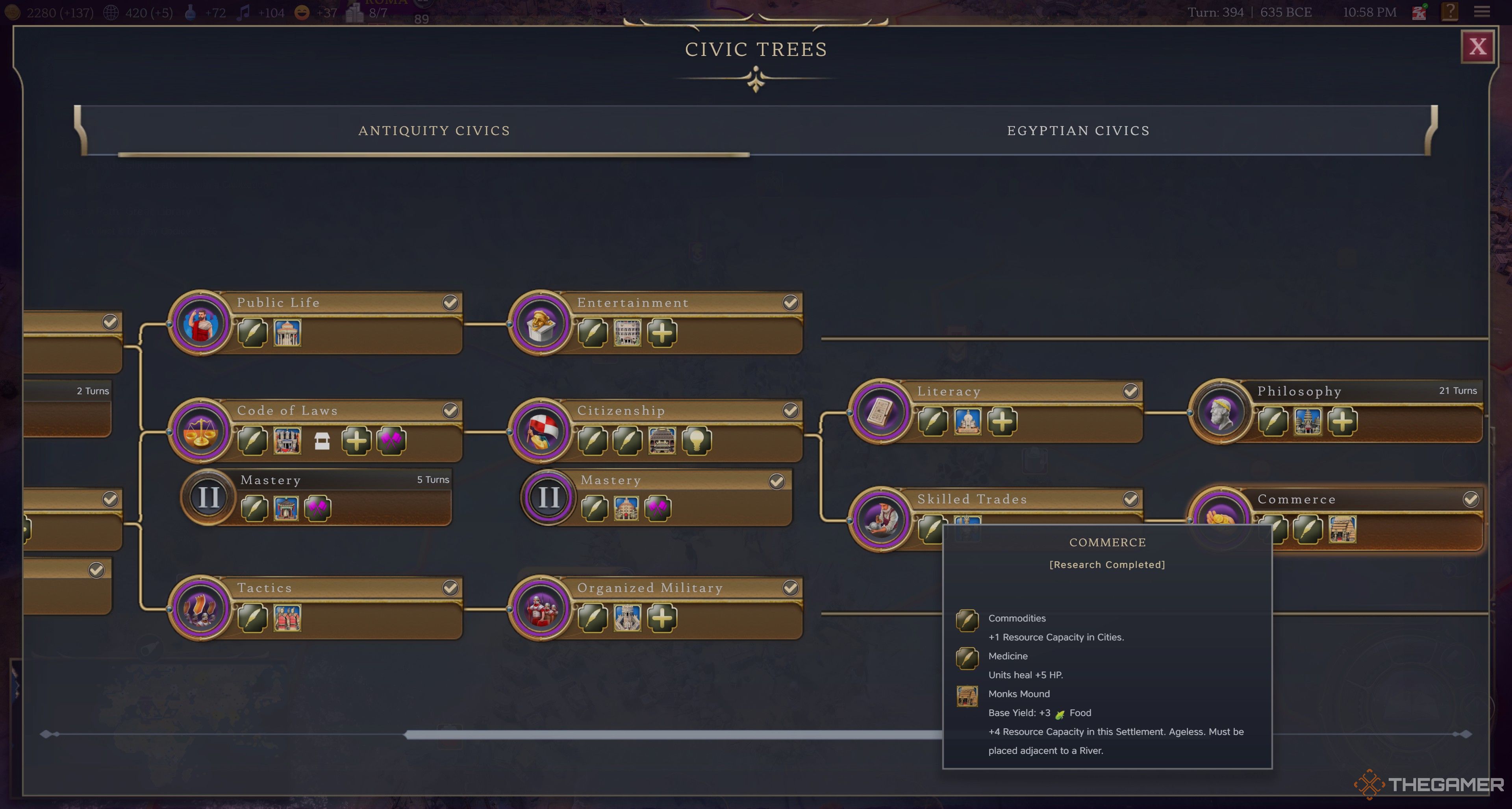 Commerce civic effects in Civilization 7