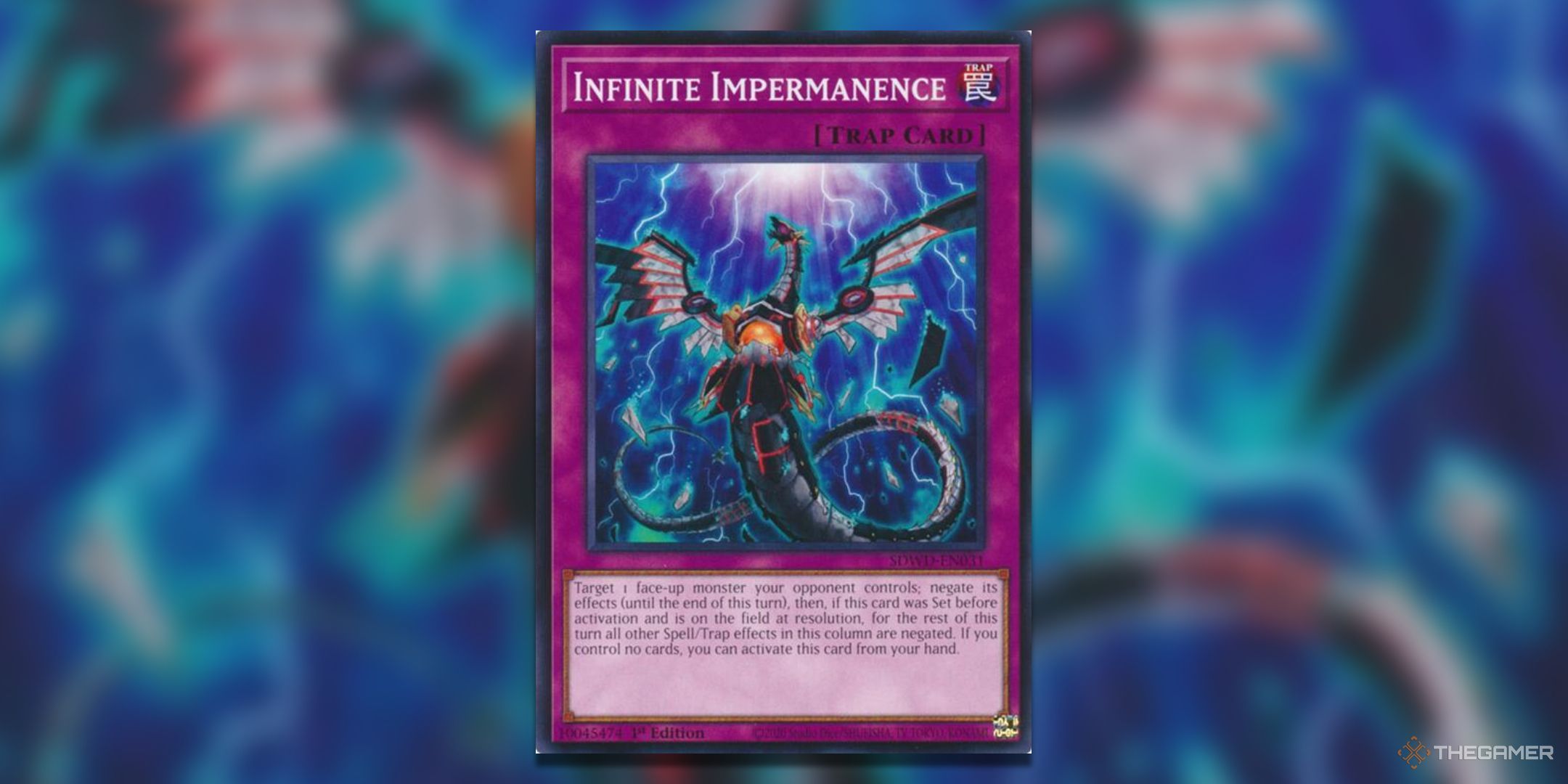 Common Infinite Impermanence Yu-Gi-Oh! TCG Blue Eyes White Destiny Structure Deck Card Art.