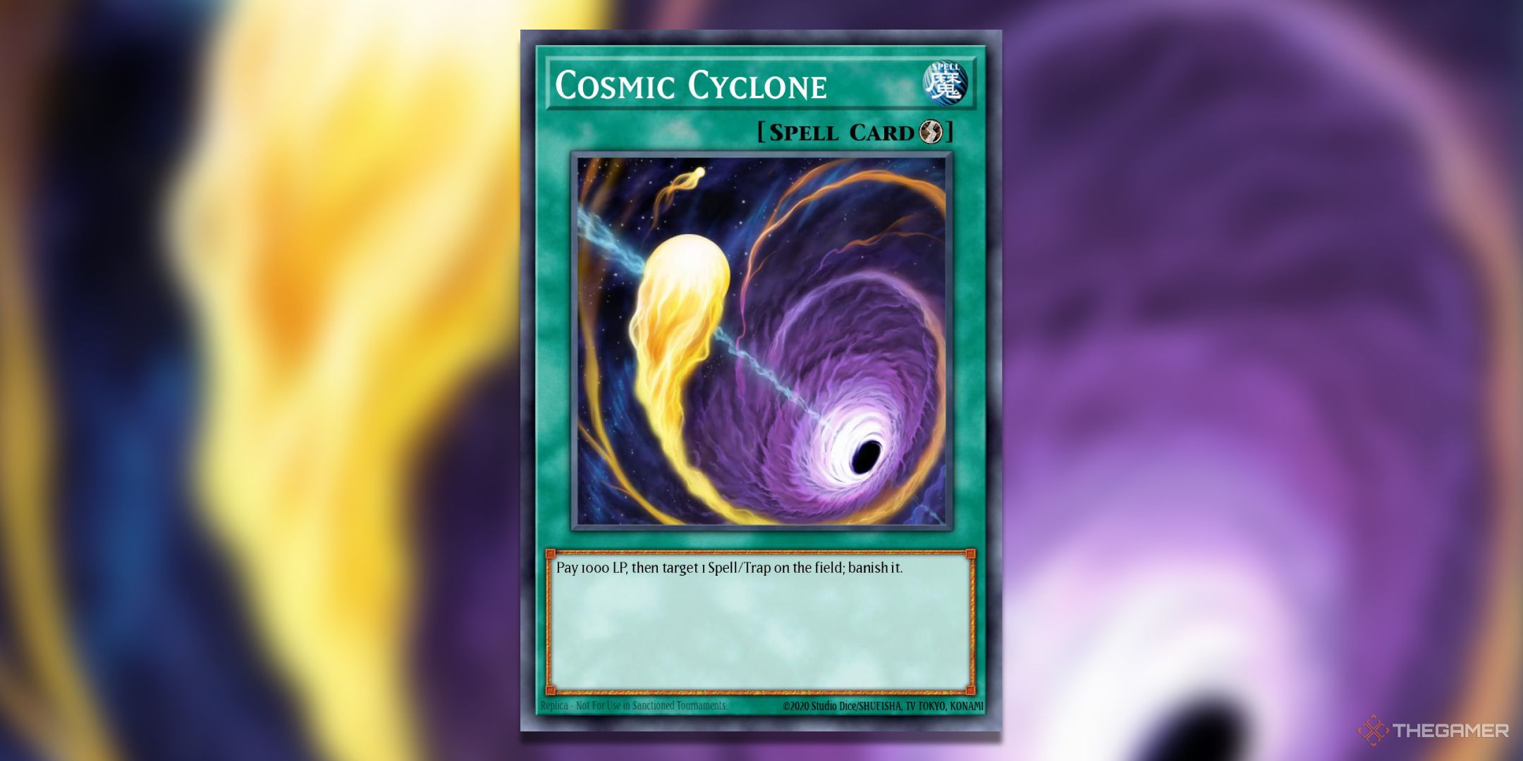 Cosmic Cyclone Yu-Gi-Oh! TCG Card Art.