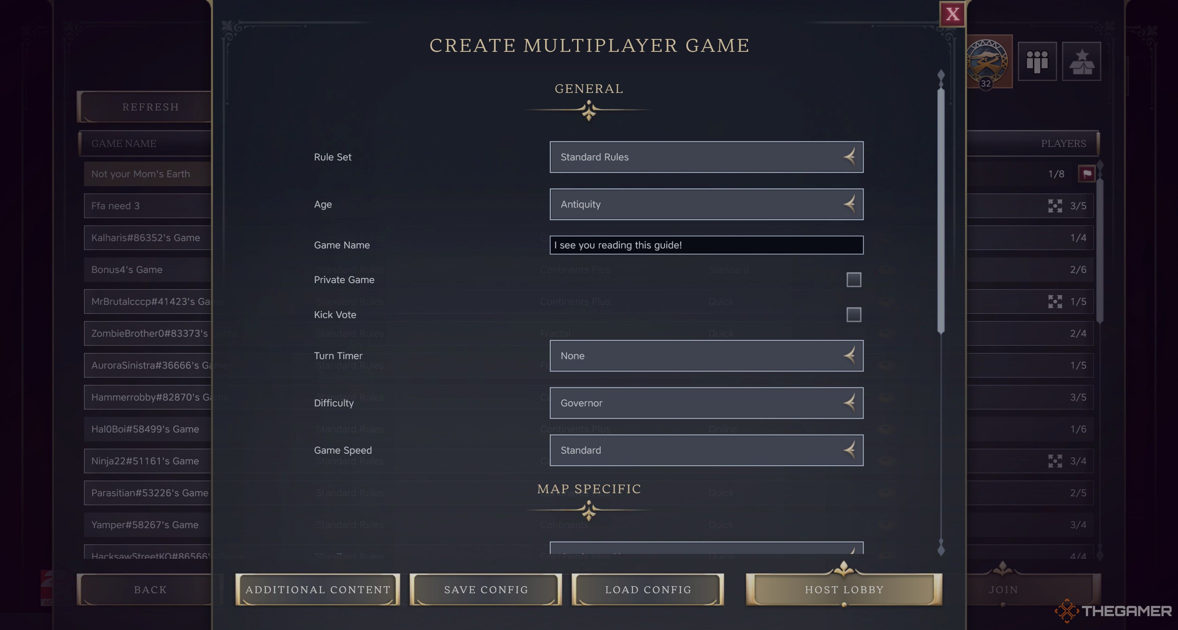 Creating a game in Civilization 7 multiplayer