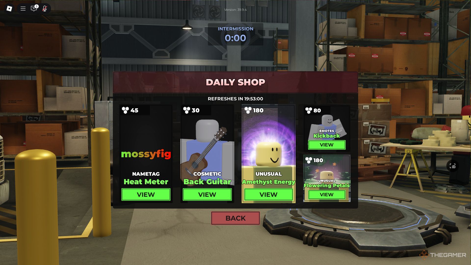 The Daily Shop's inventory in Roblox Evade 