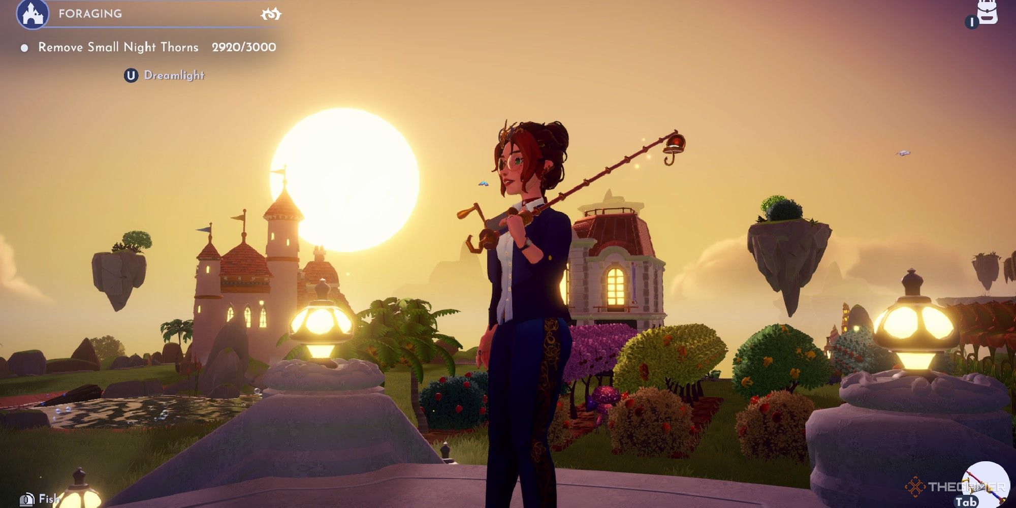 Disney Dreamlight Valley image showing a player with the fishing rod.