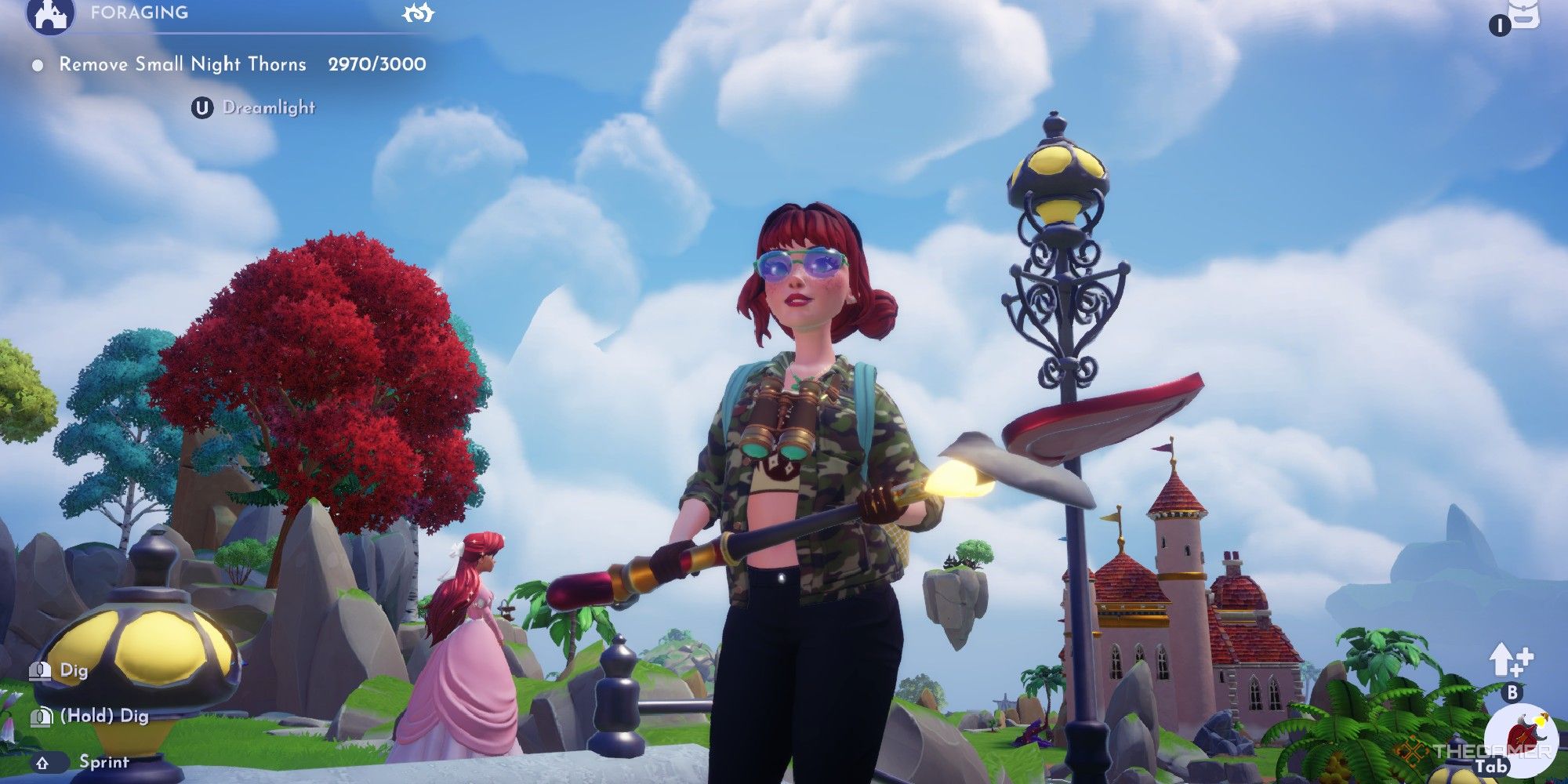 Disney Dreamlight Valley image showing a player with the Royal Shovel.