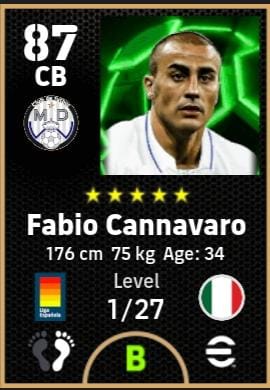 eFootball 2025 European Clubs Guardians Cannavaro