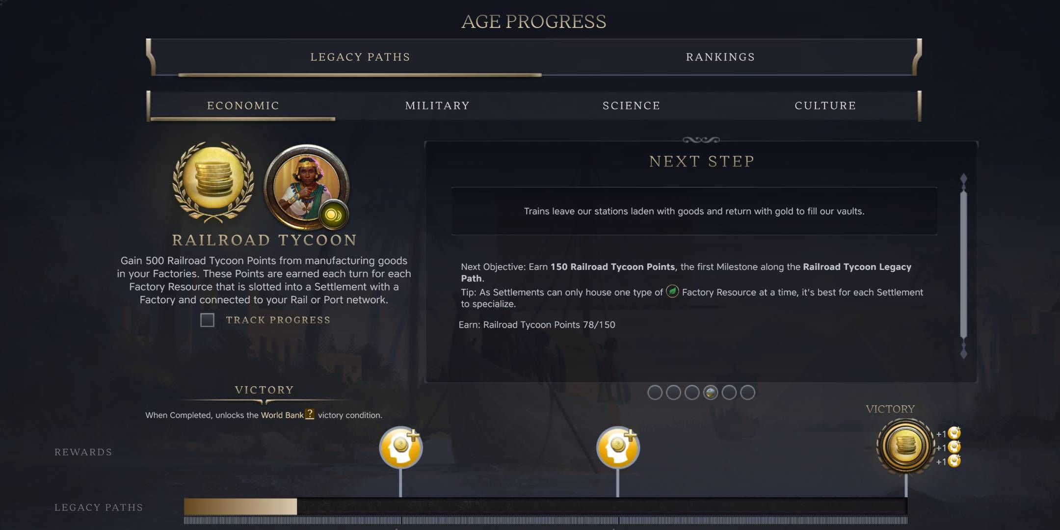 Economic Victory Condition Rail Road Tycoon Modern Age Civilization 7