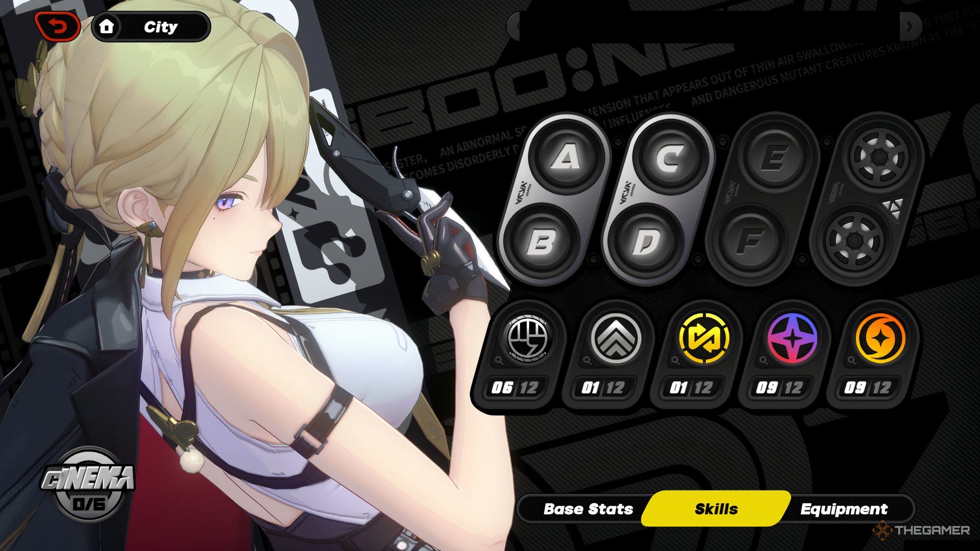 Evelyn skill display screen in Zenless Zone Zero.