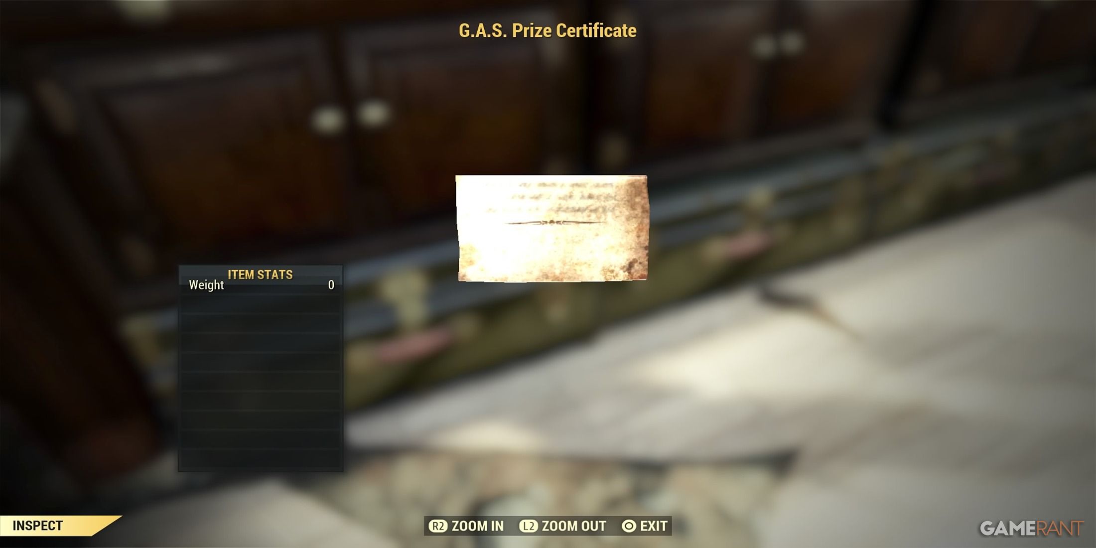 GAS Prize Certificate