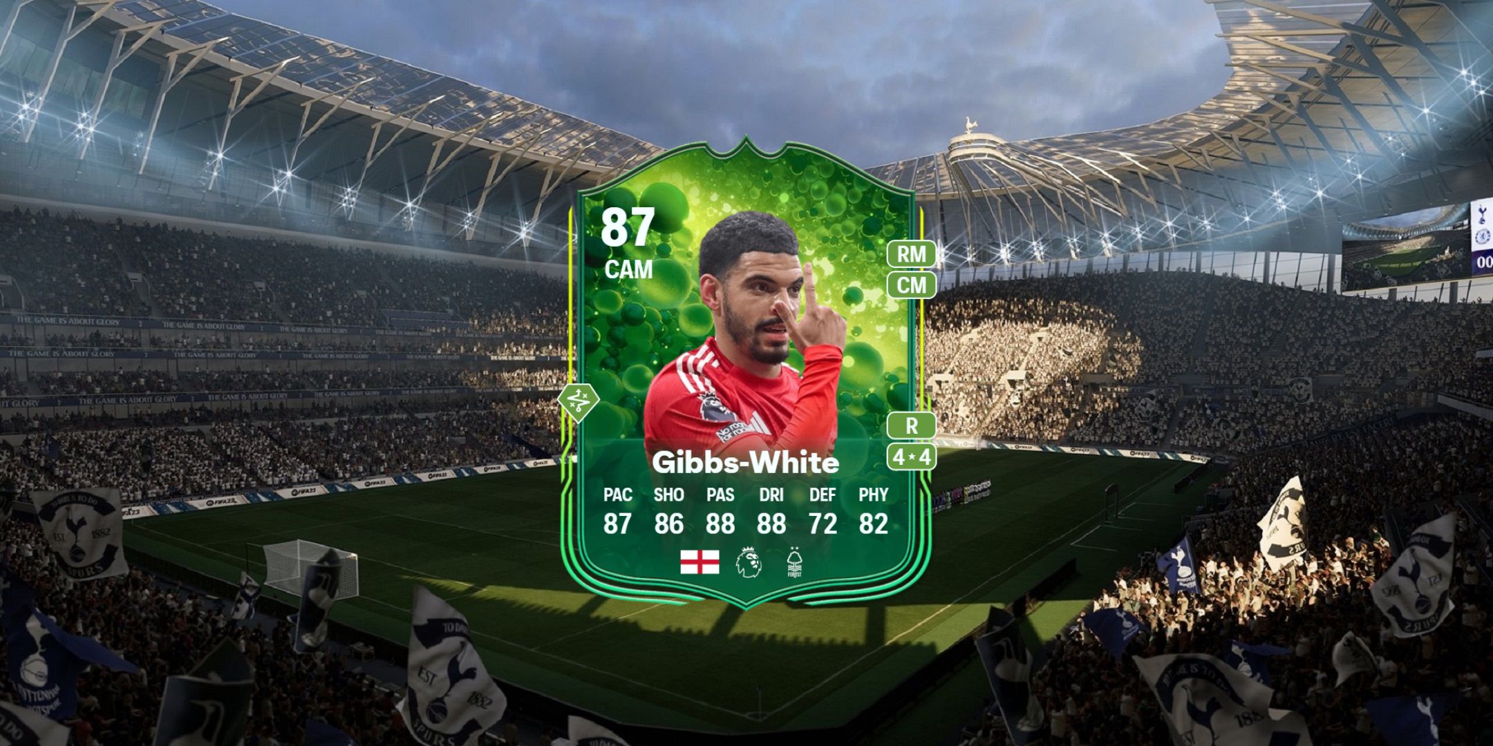 Gibbs-White's card in EA Sports FC 25.