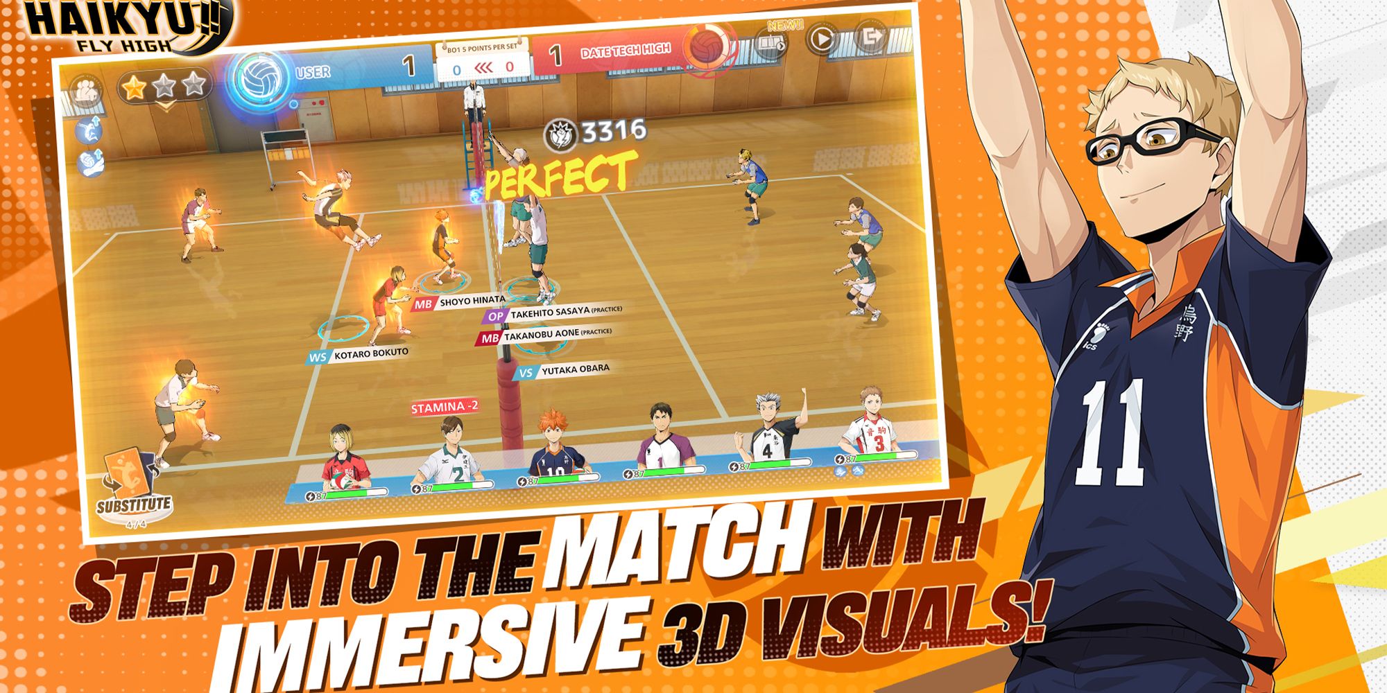 Haikyu Mobile Game Visuals Match