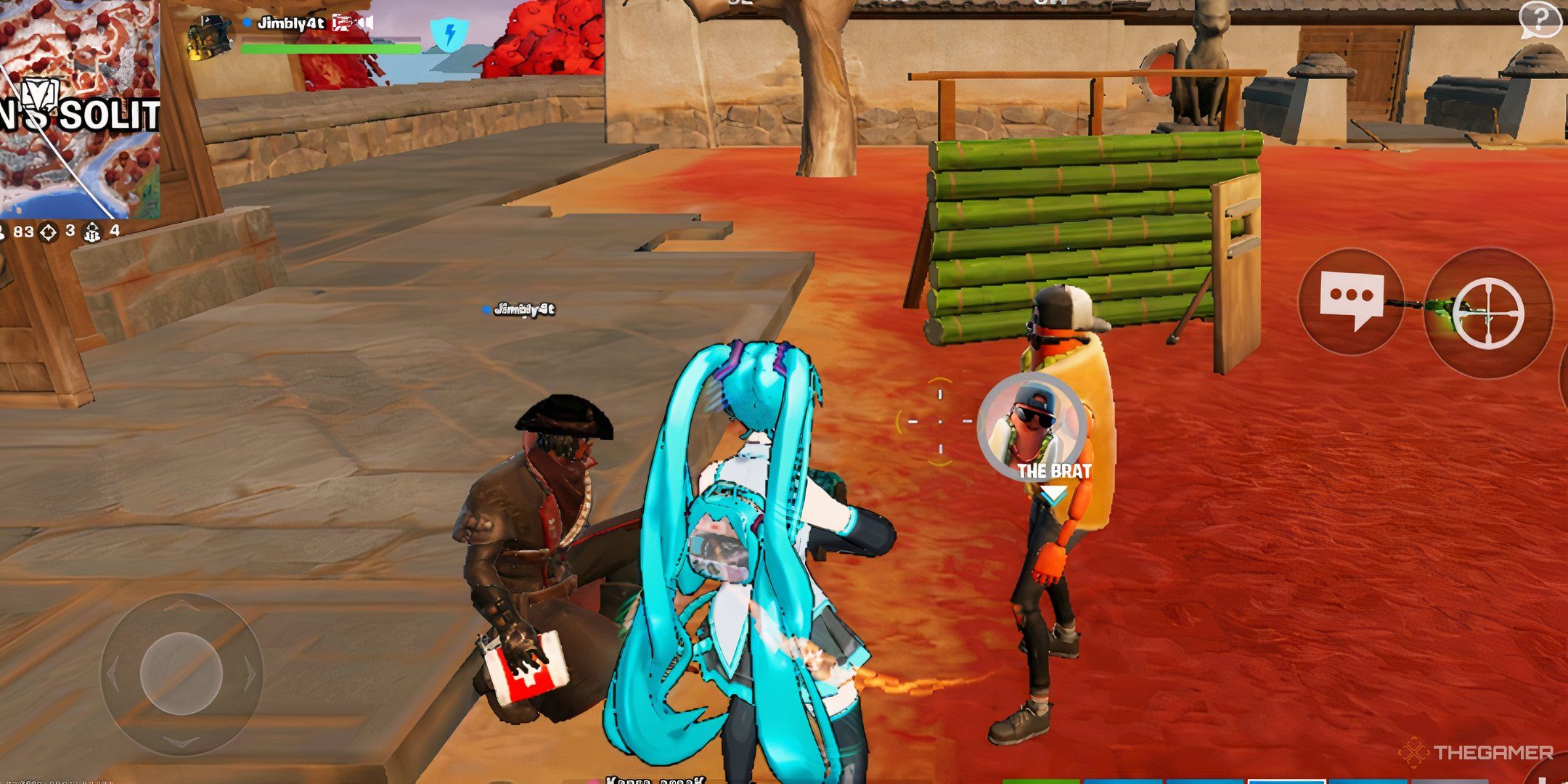 Hatsune Miku and a Fortnite character meeting The Brat.