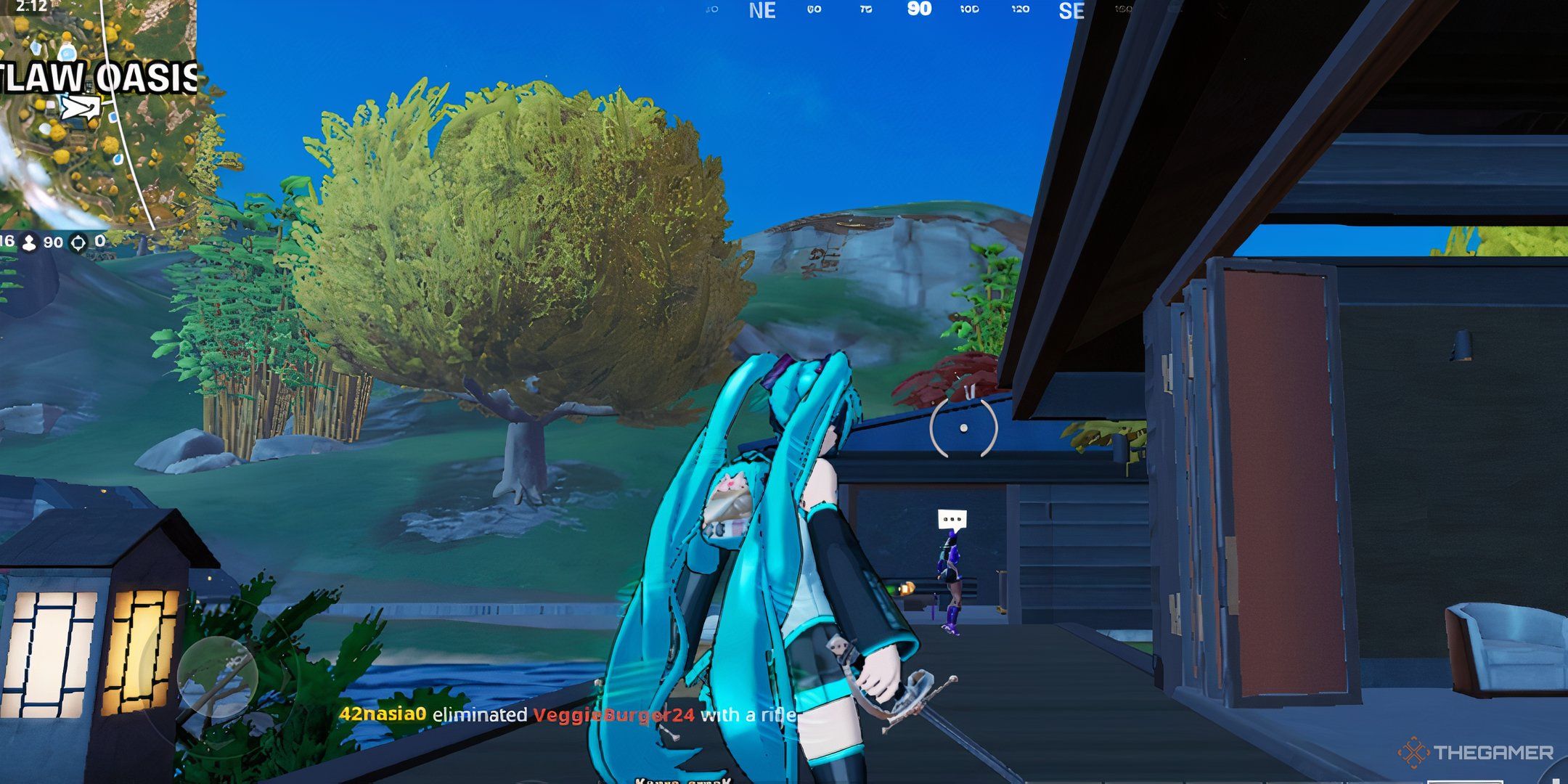 Hatsune Miku watching Valentina from afar in Fortnite Chapter 6 Season 2.