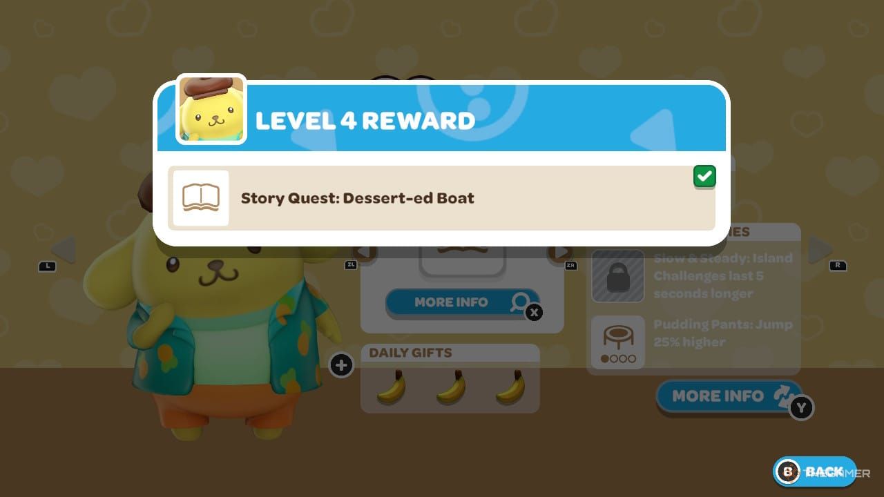 Level 4 quest reward from Pompompurin in Hello Kitty Island Adventure.