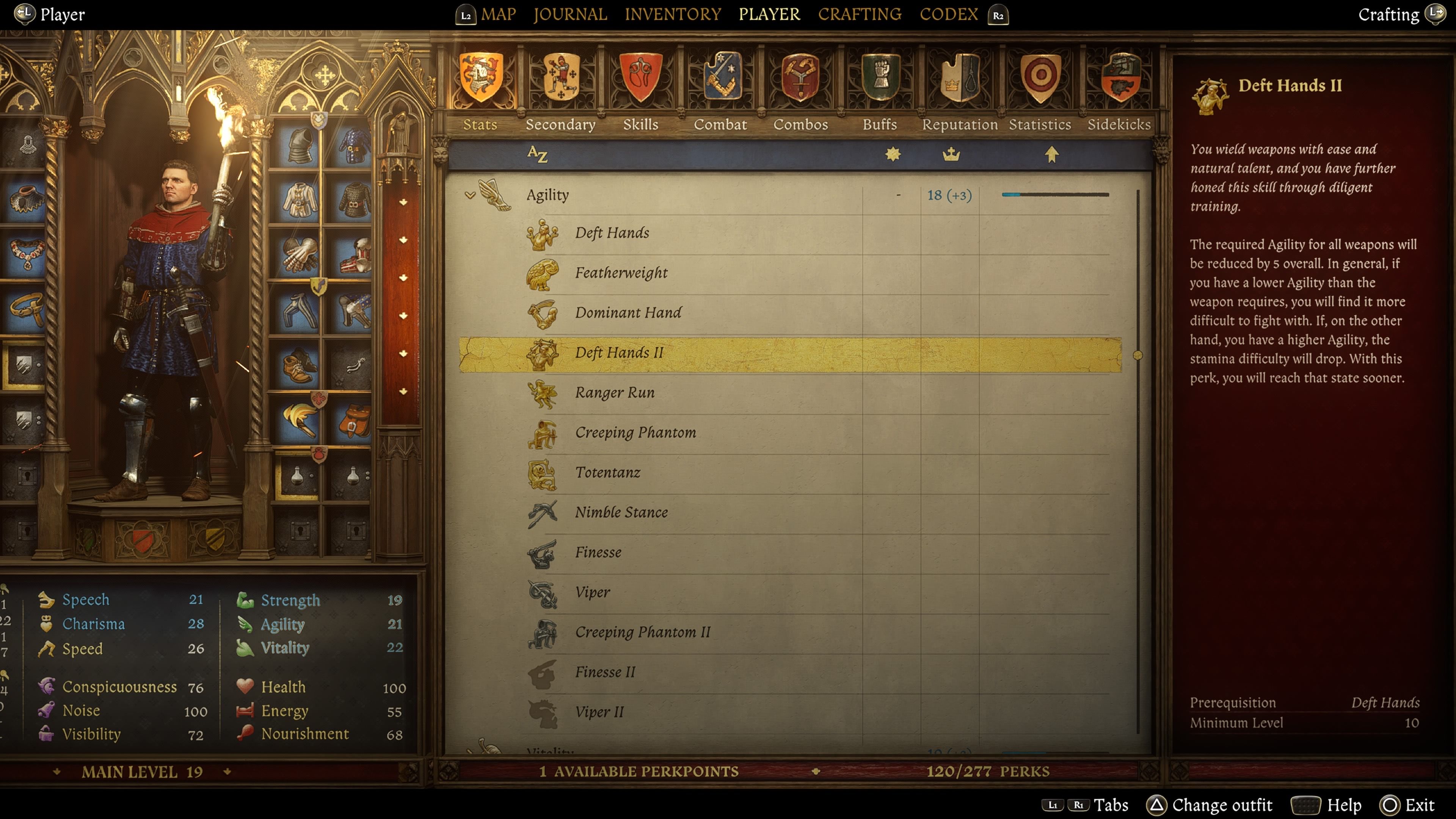 Kingdom Come: Deliverance 2 screenshot of deft hands perk.