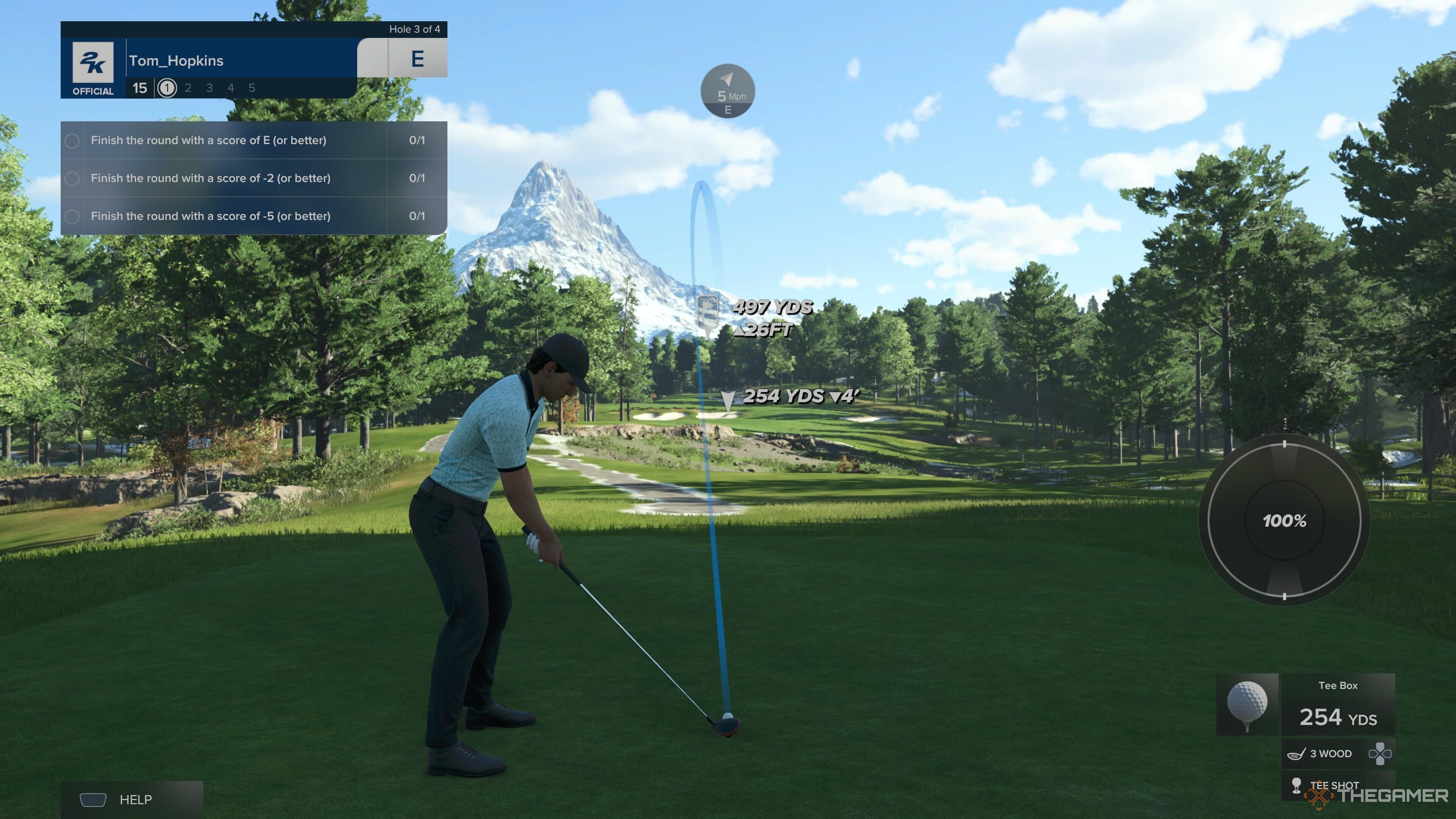 A player teeing off in PGA Tour 2K25.