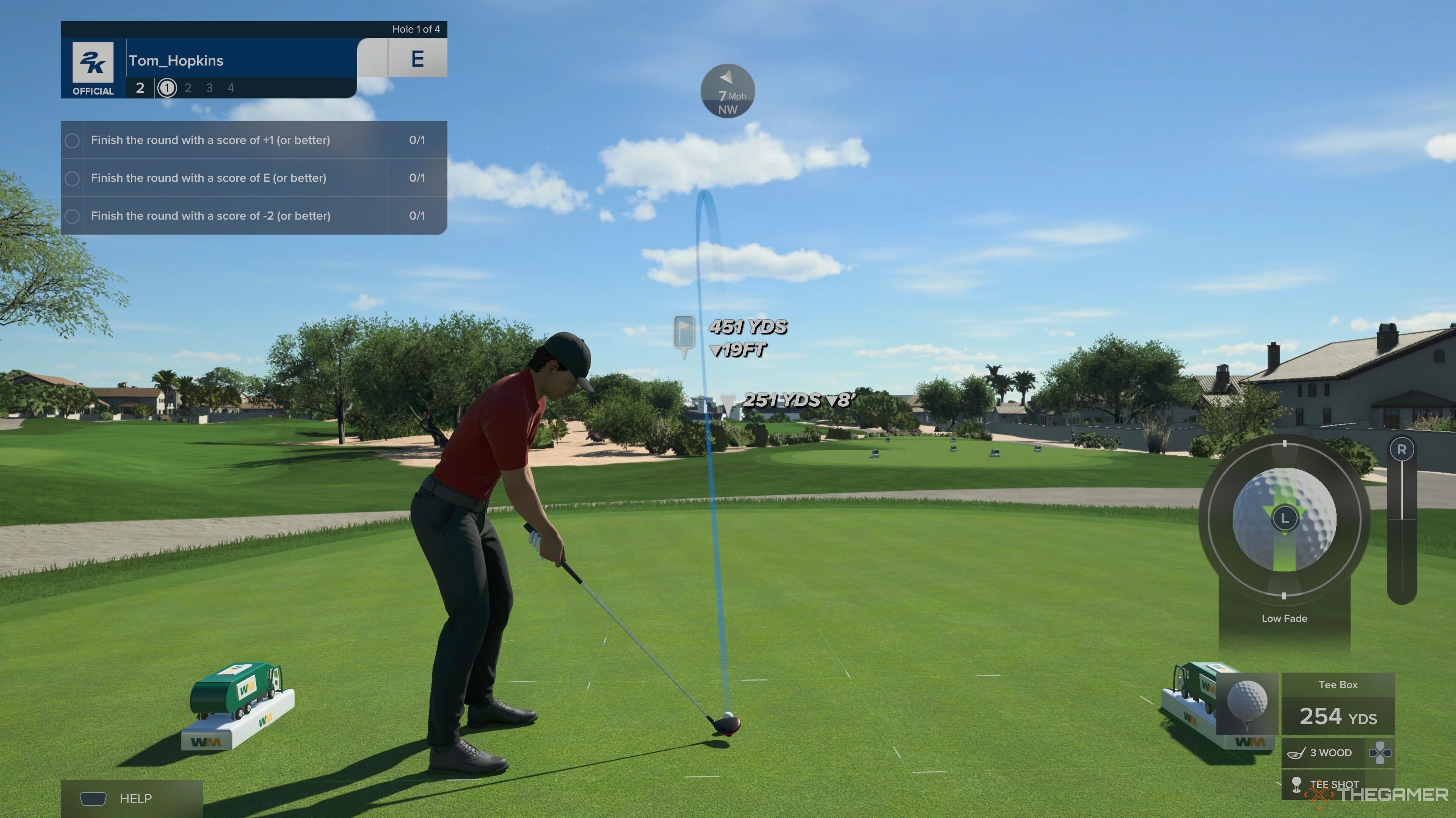 A player teeing off in PGA Tour 2K25.