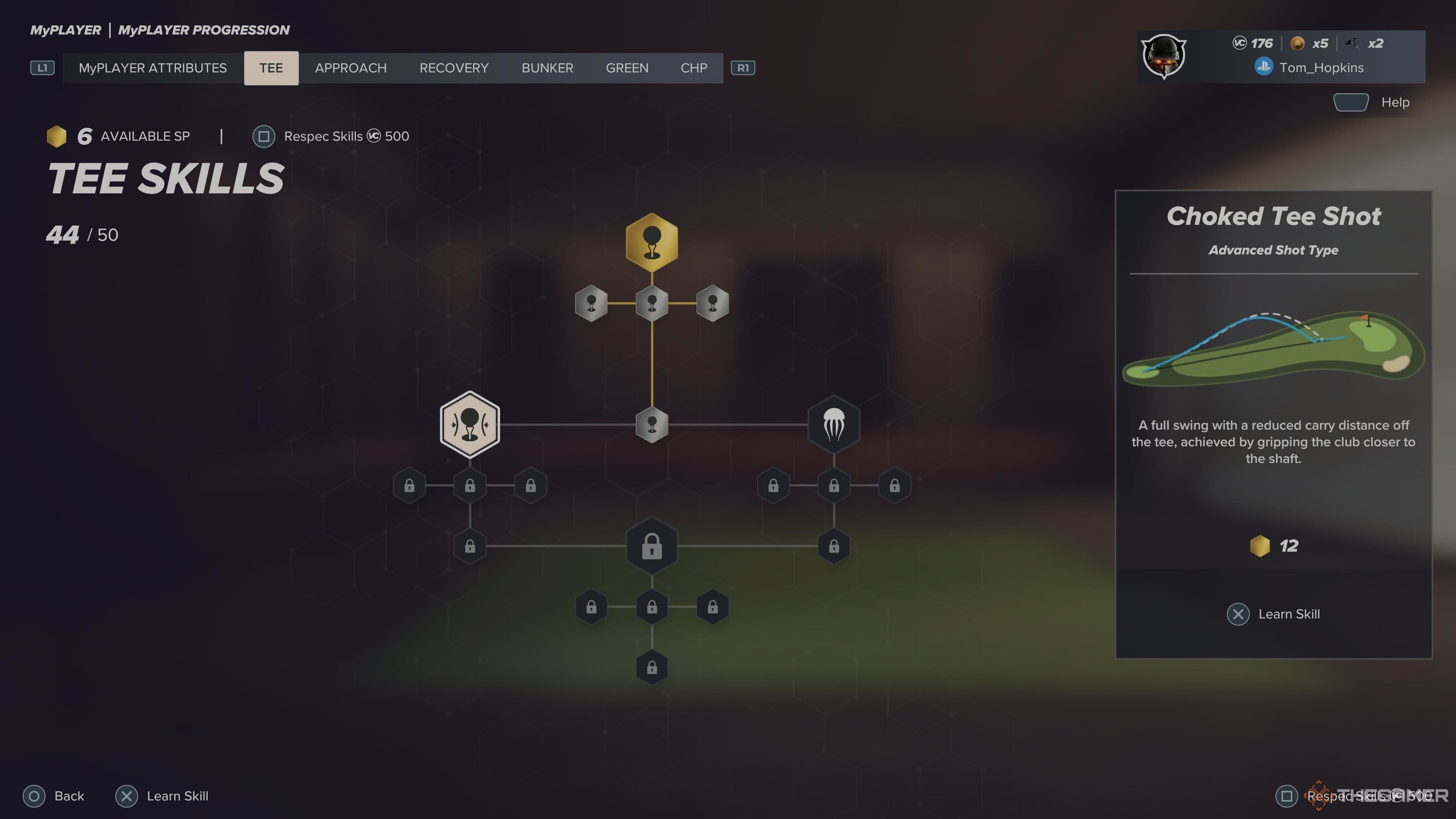 The Chocked Tee Shot skill in the tree in PGA Tour 2K25.